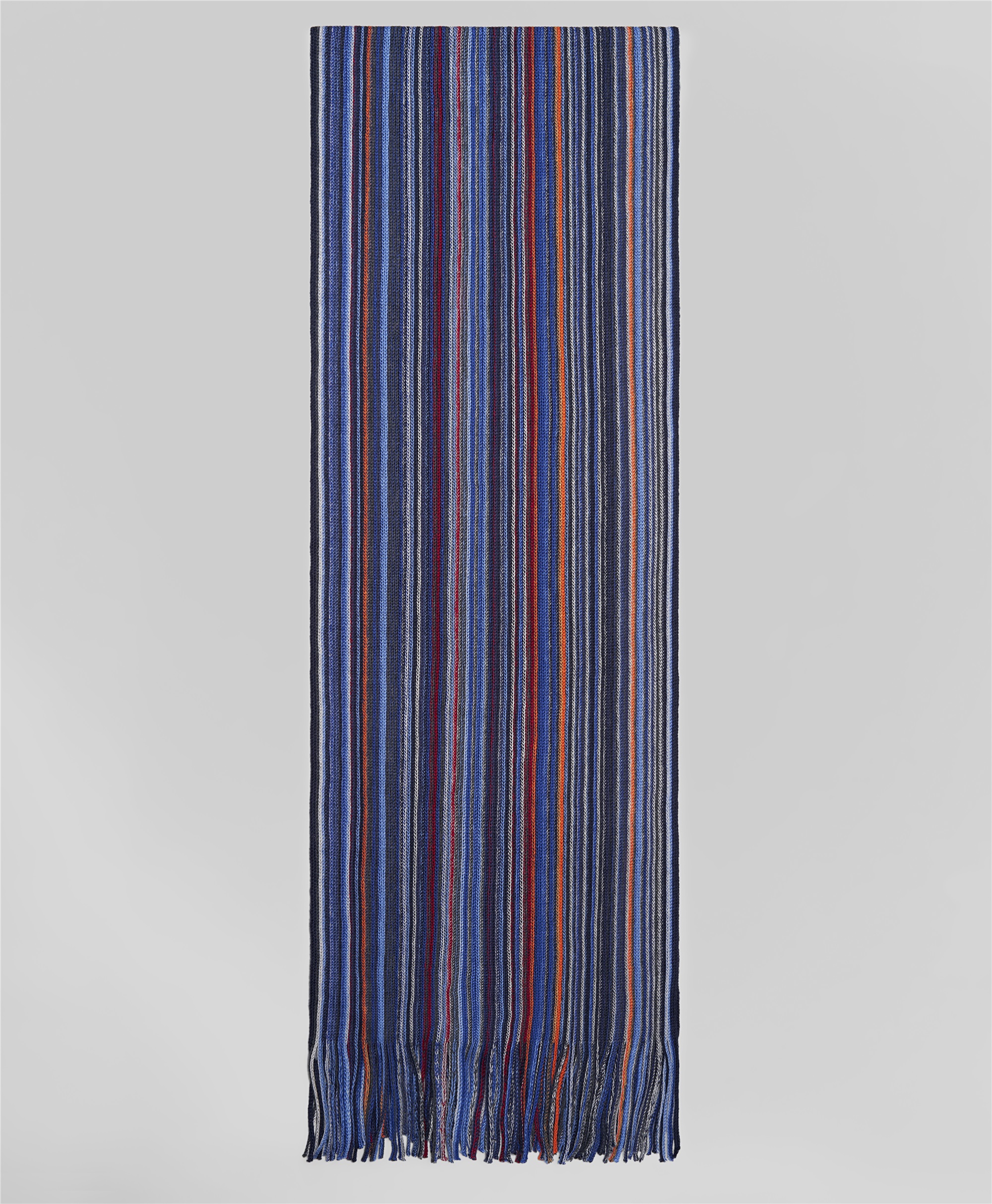 Шарф трикотажный с бахромой по краям - размер 30 x 200 см