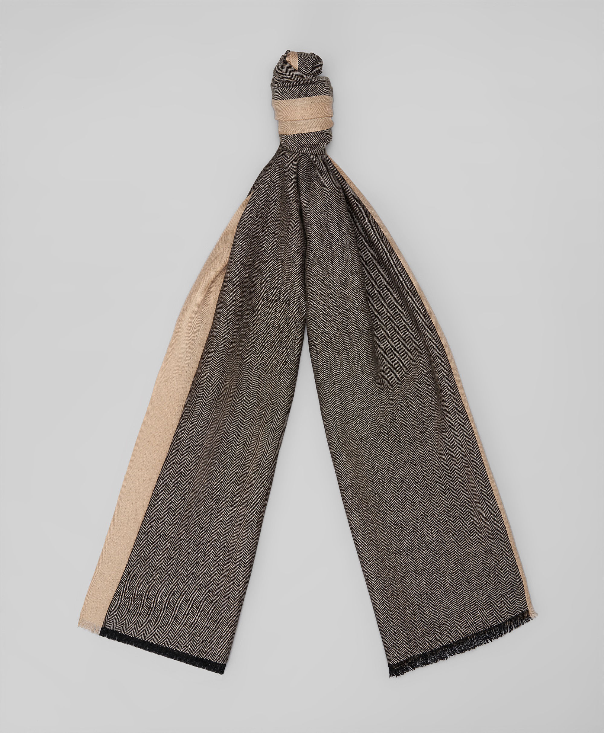 Шарф текстильный из 100% шерсти - размер 55 x 180 см