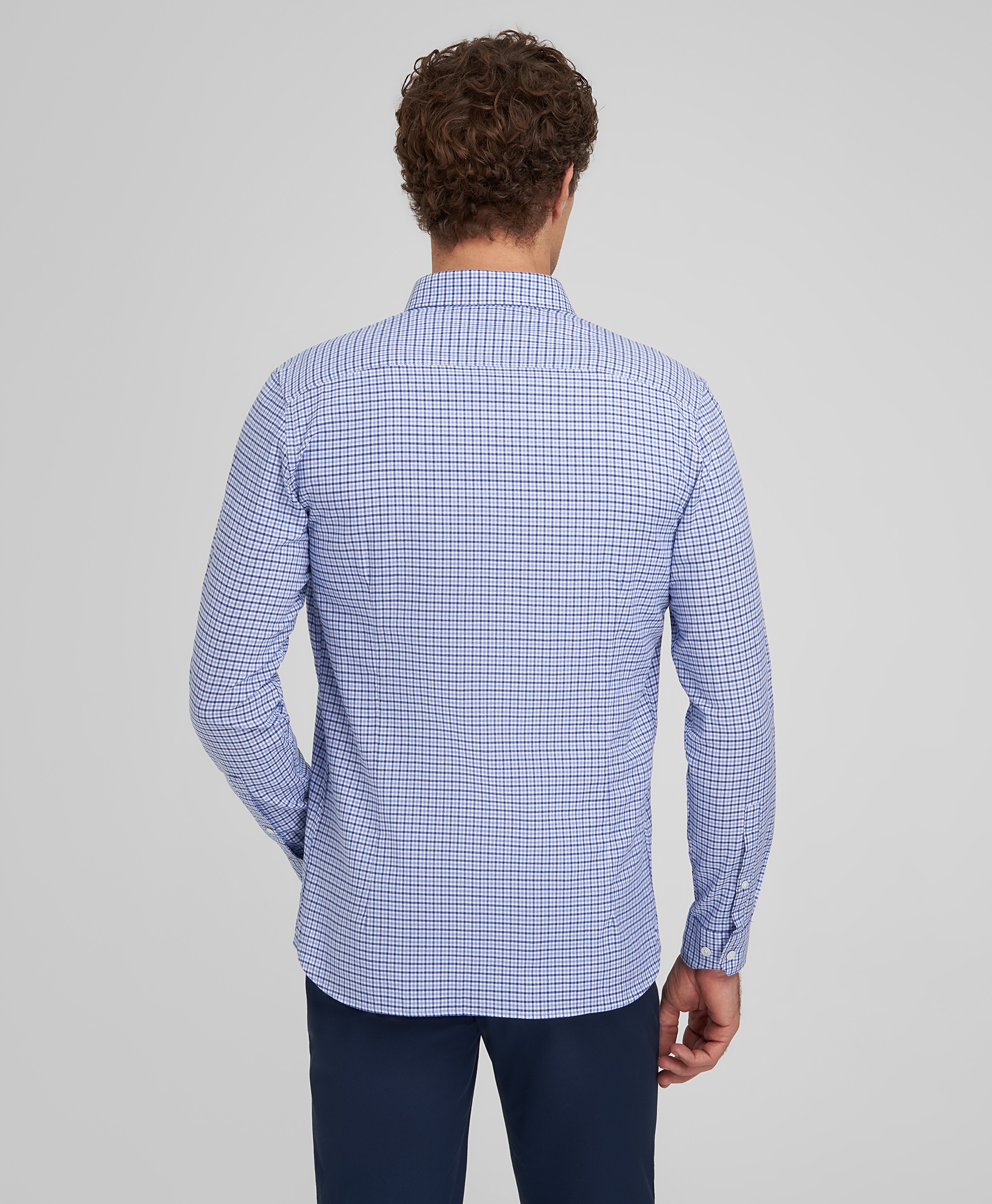 Рубашка хлопковая, прилегающий силуэт