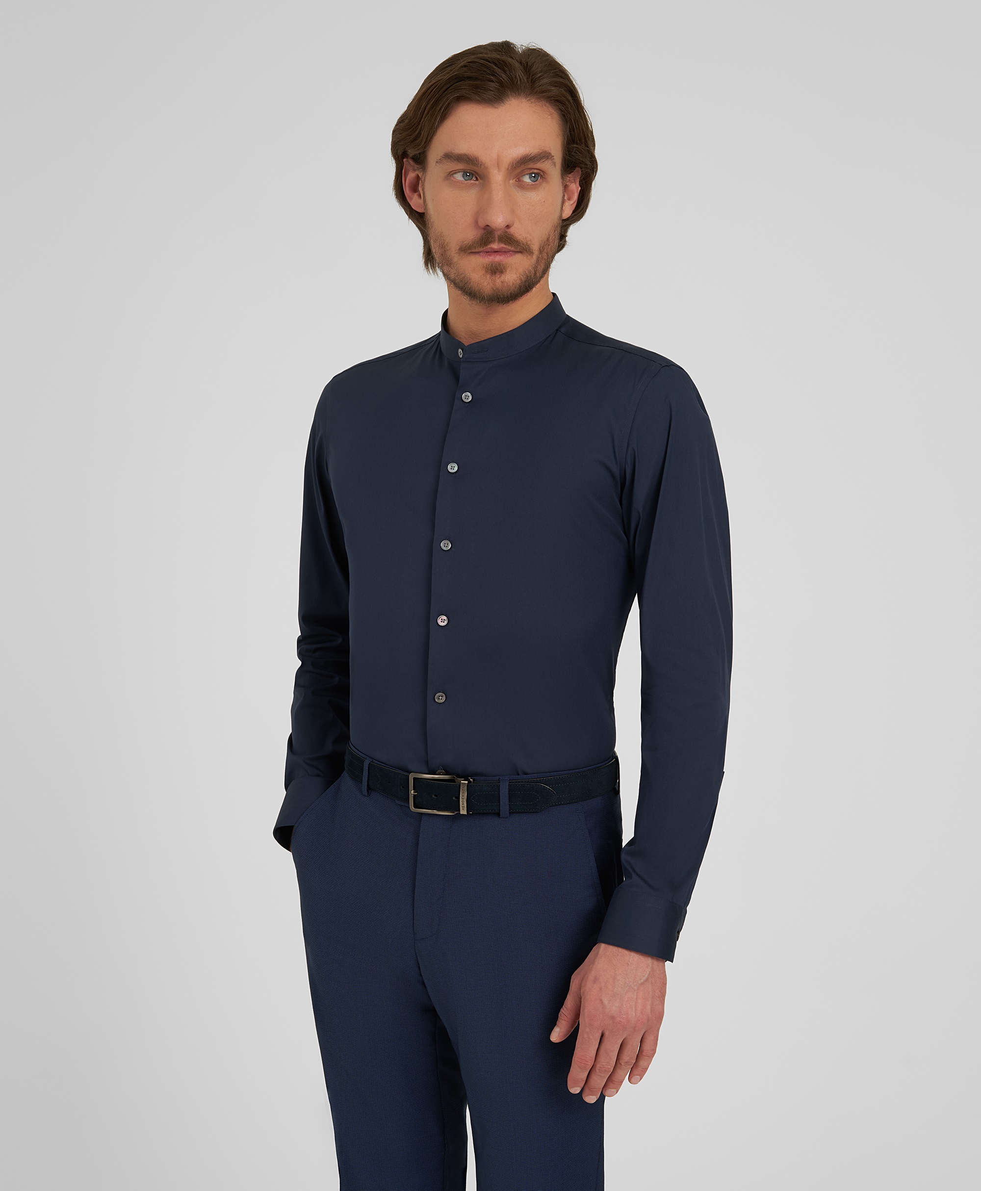 Рубашка из ткани стрейч, прилегающий силуэт