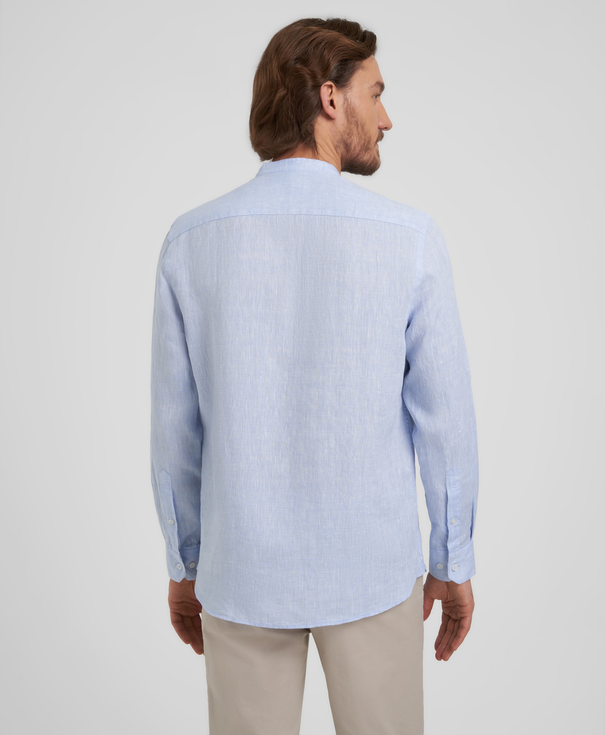 Рубашка льняная, прямой силуэт