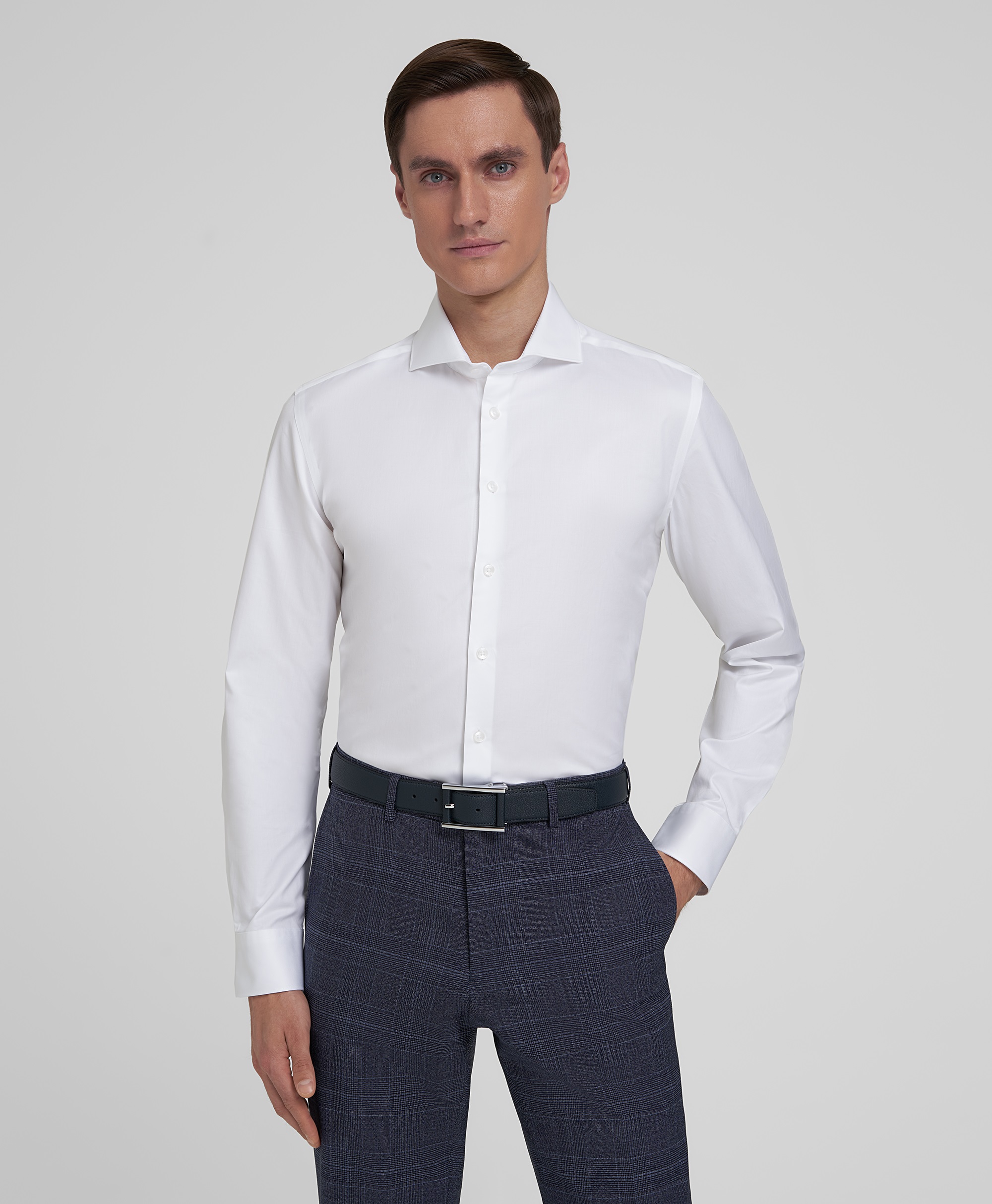 Рубашка хлопковая с обработкой антивирус, полуприлегающий силуэт