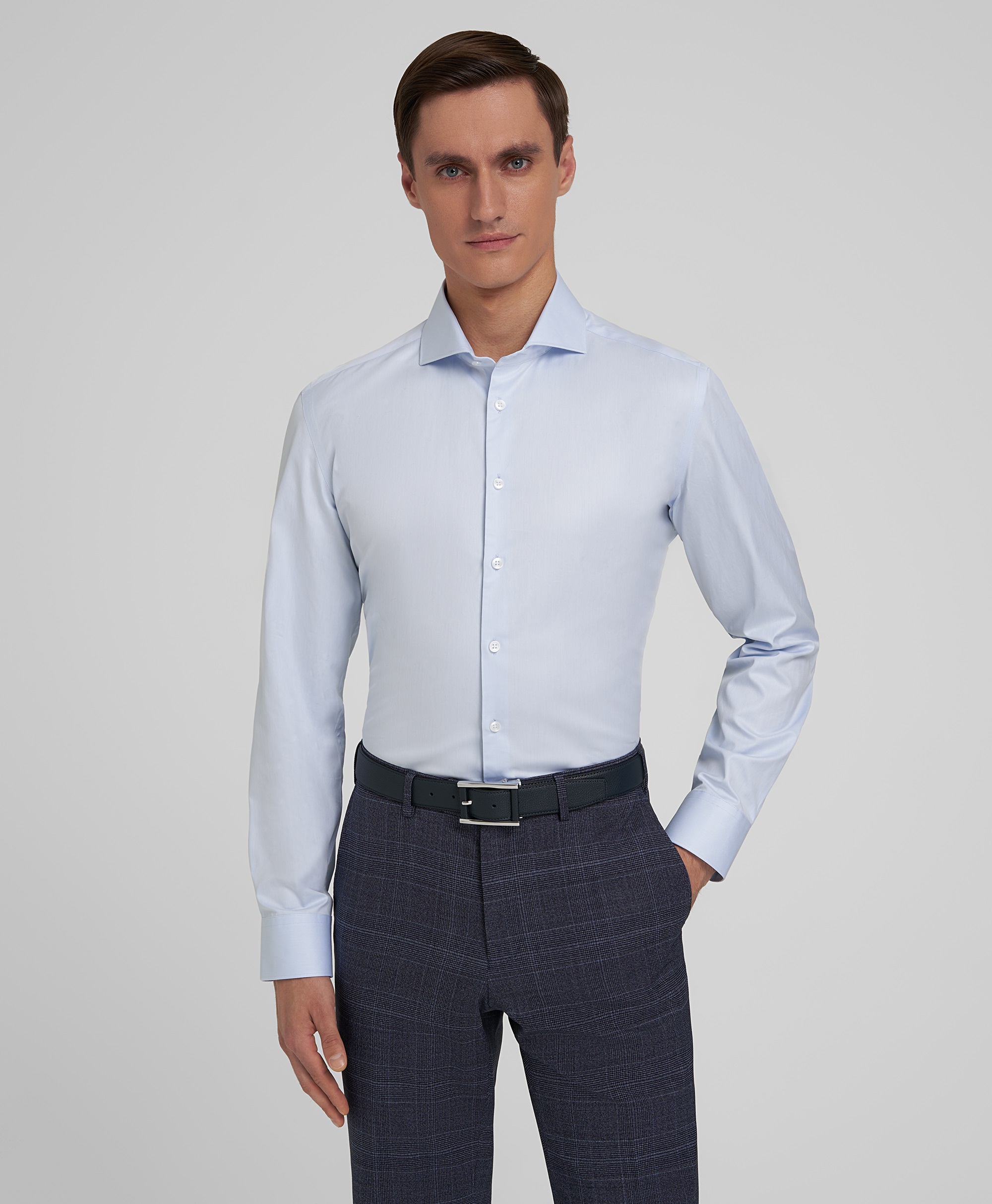 Рубашка хлопковая с обработкой антивирус, полуприлегающий силуэт