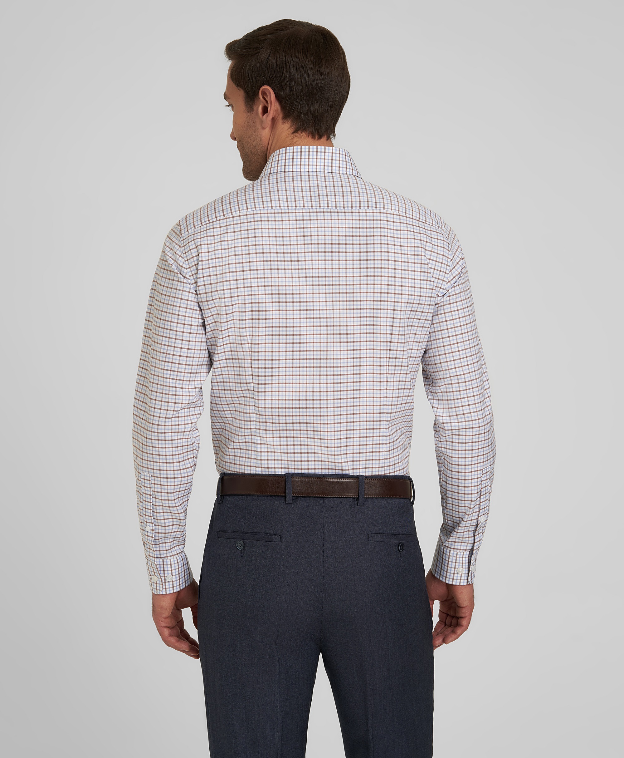 Рубашка хлопковая, не требует утюжки, полуприлегающий силуэт