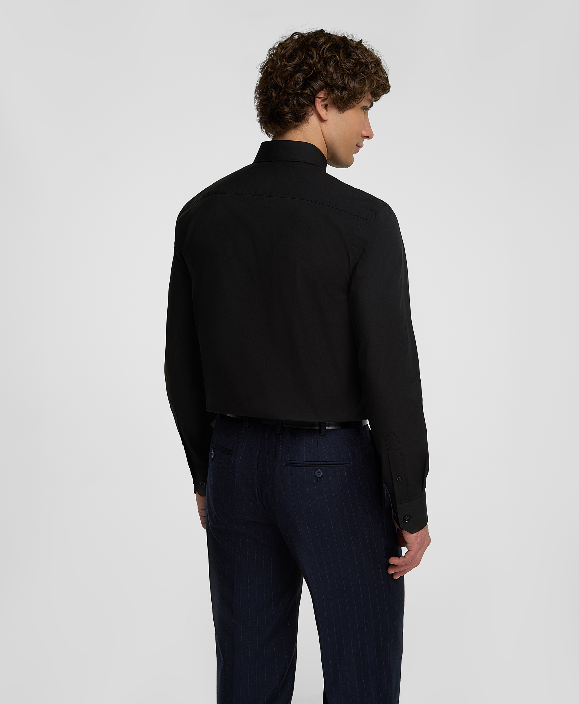 Рубашка из ткани стрейч, прямой силуэт