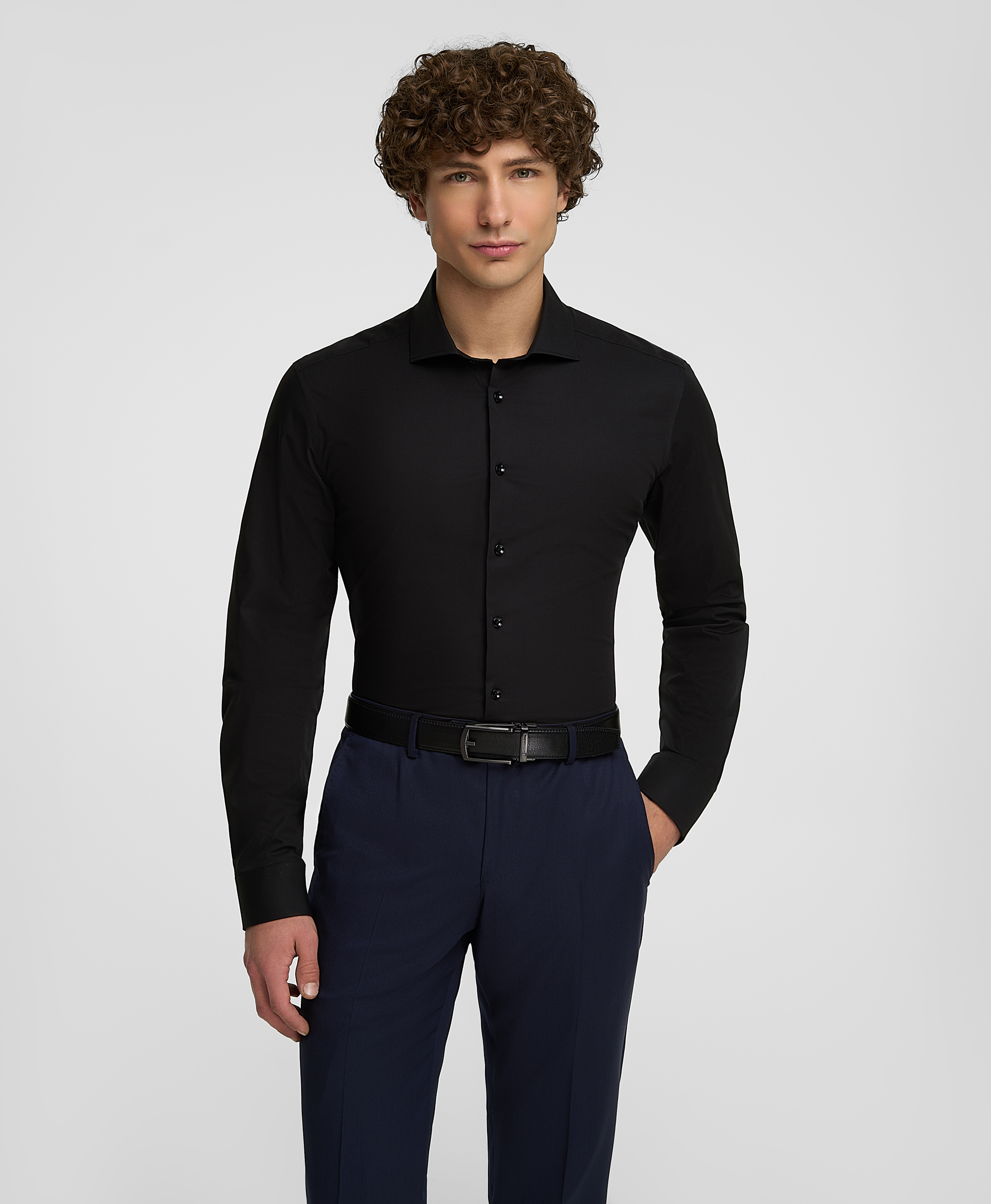 Рубашка из ткани стрейч, прилегающий силуэт