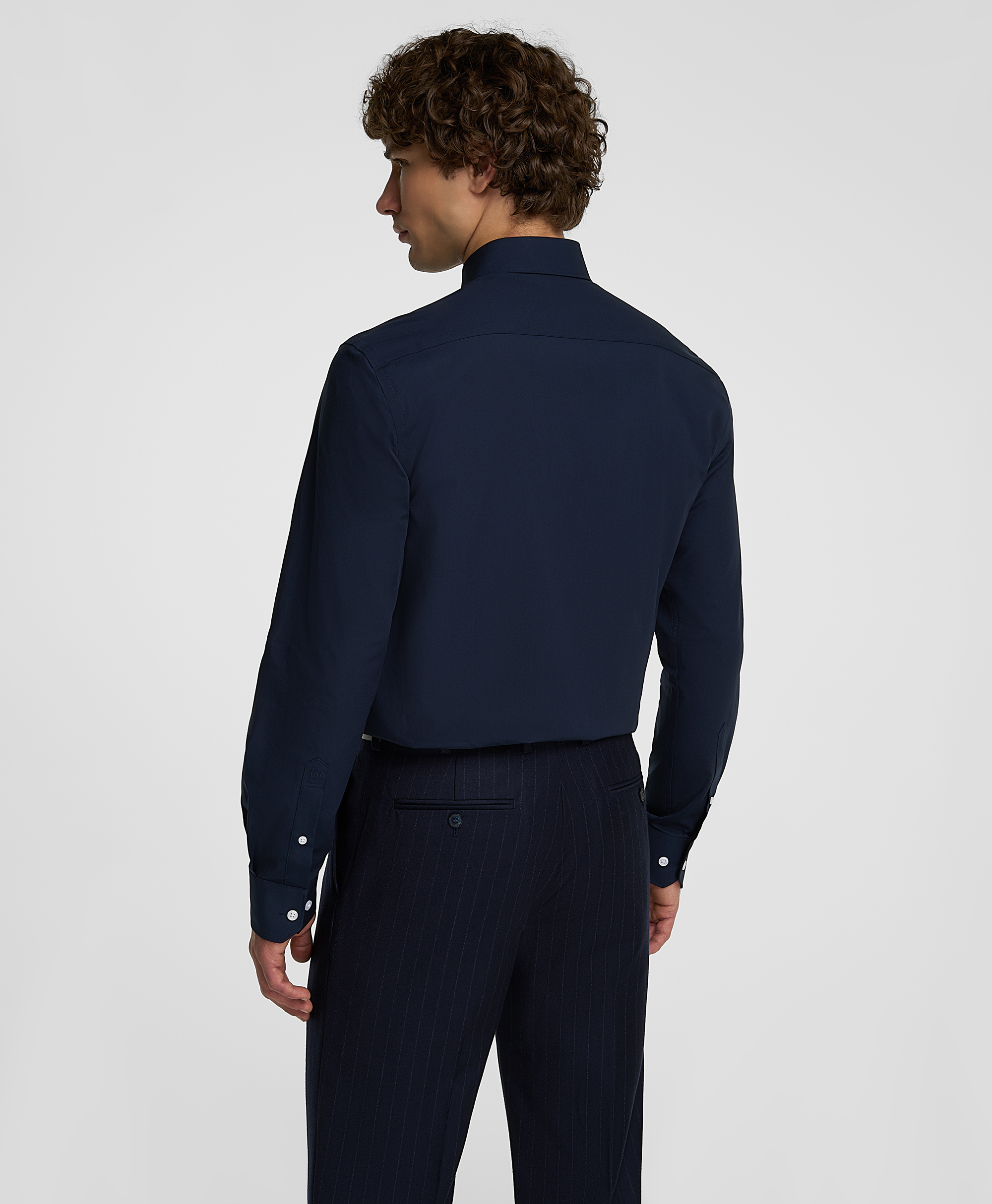 Рубашка из ткани стрейч, прямой силуэт