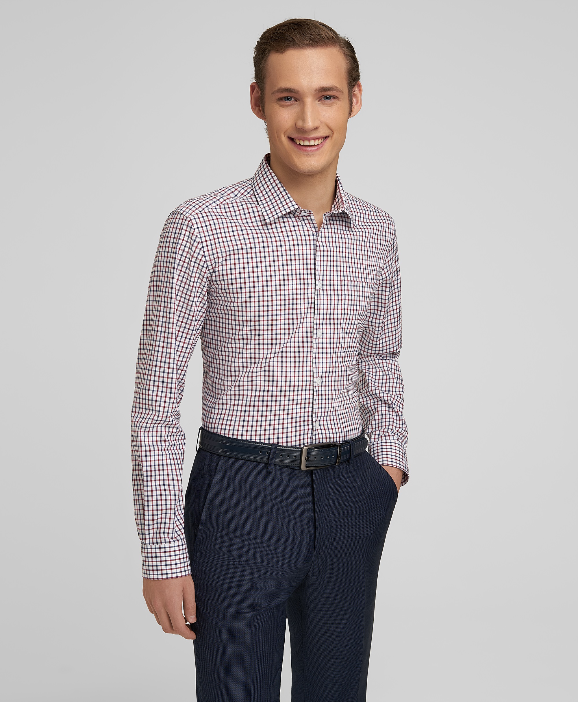 Рубашка из ткани стрейч, прилегающий силуэт