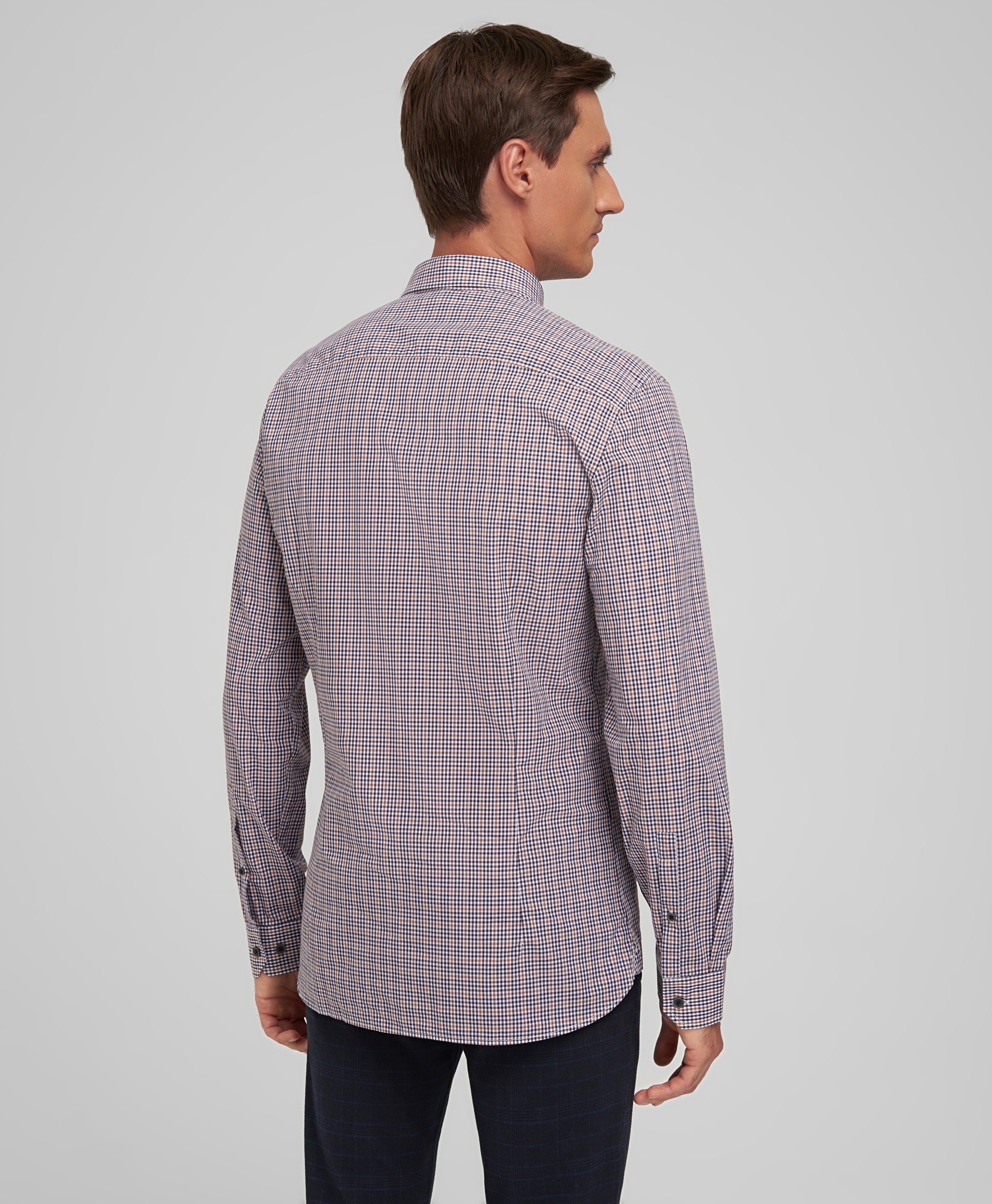 Рубашка хлопковая, прилегающий силуэт