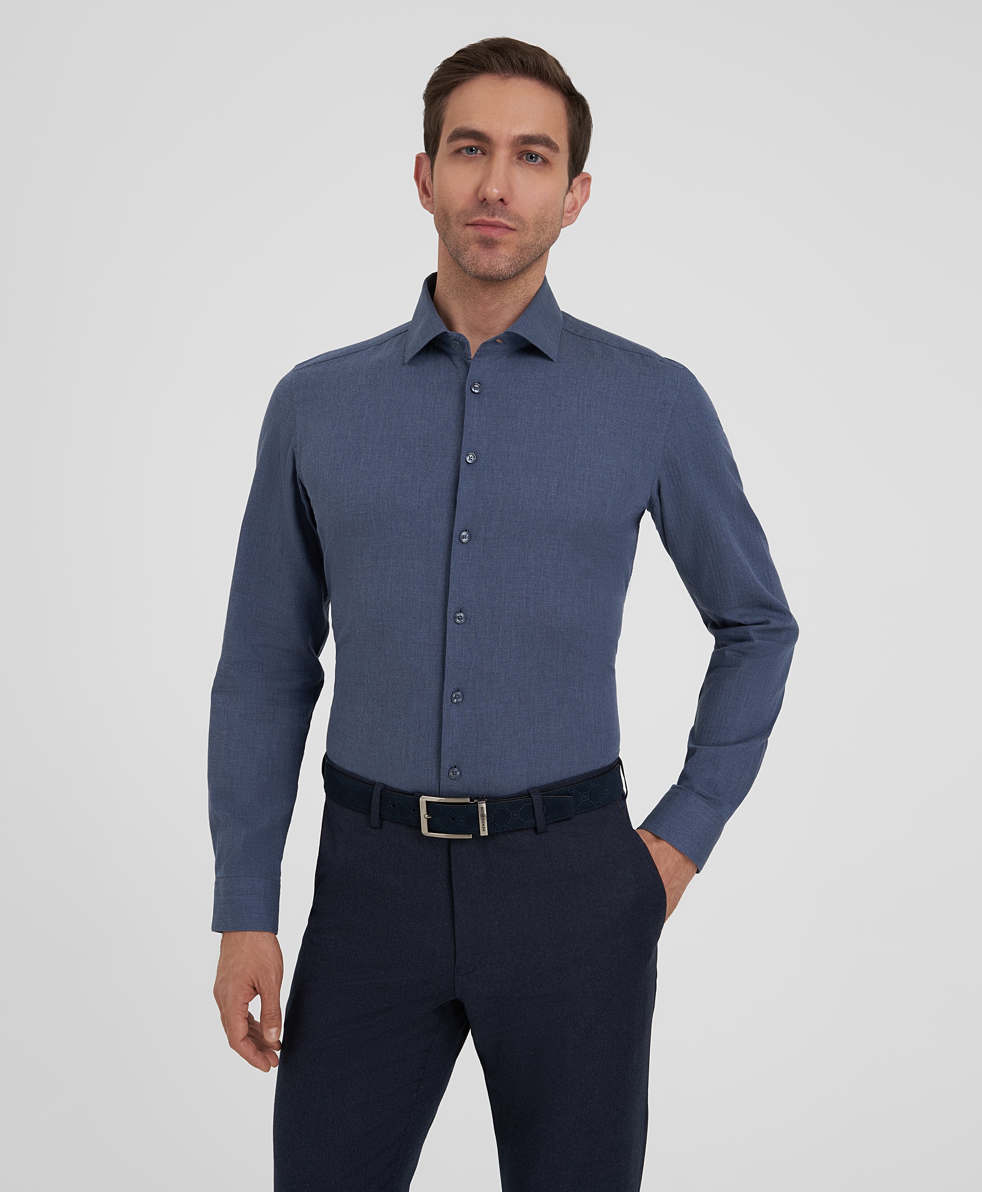 Рубашка фланелевая, прилегающий силуэт