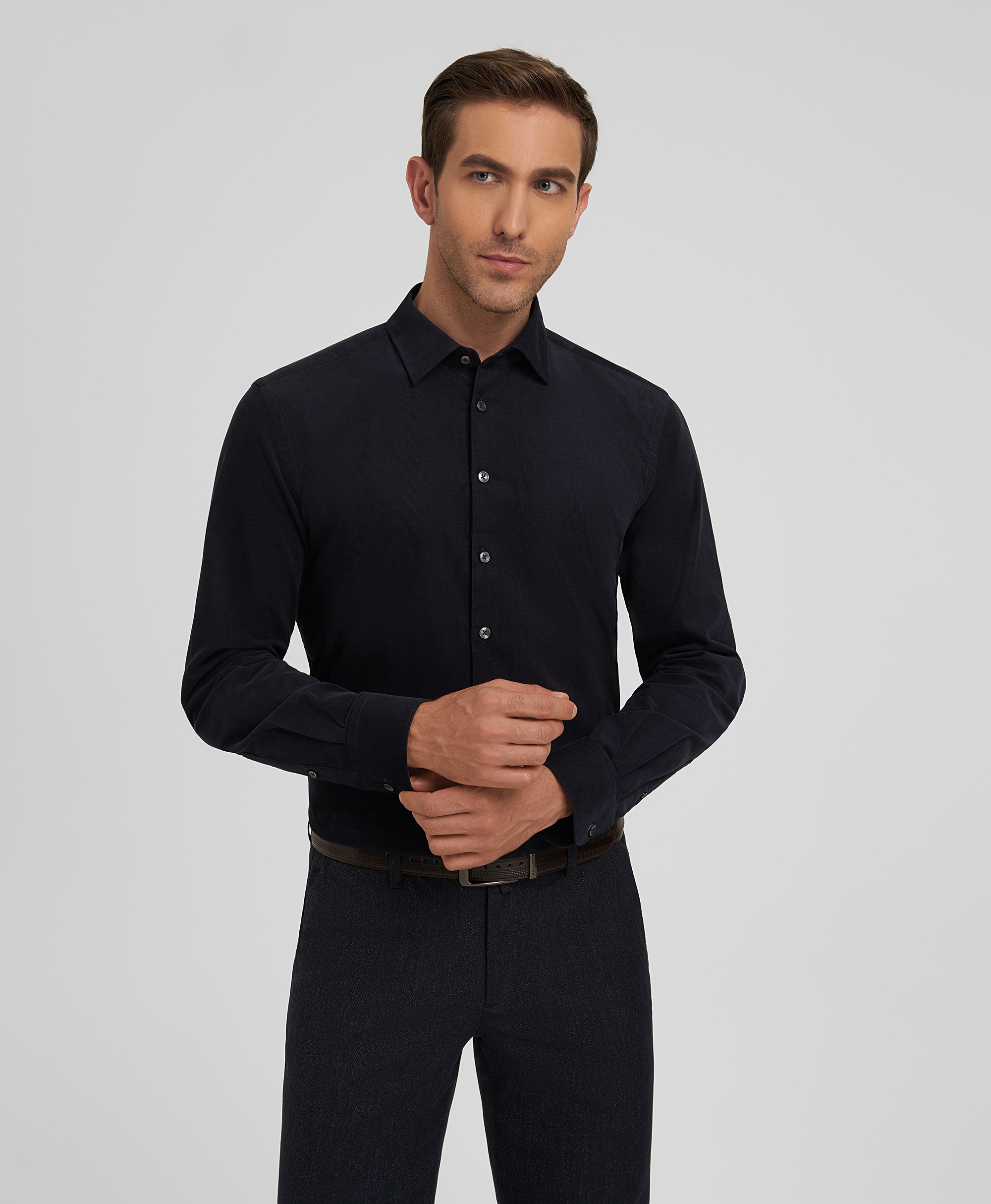 Рубашка вельветовая, прямой силуэт