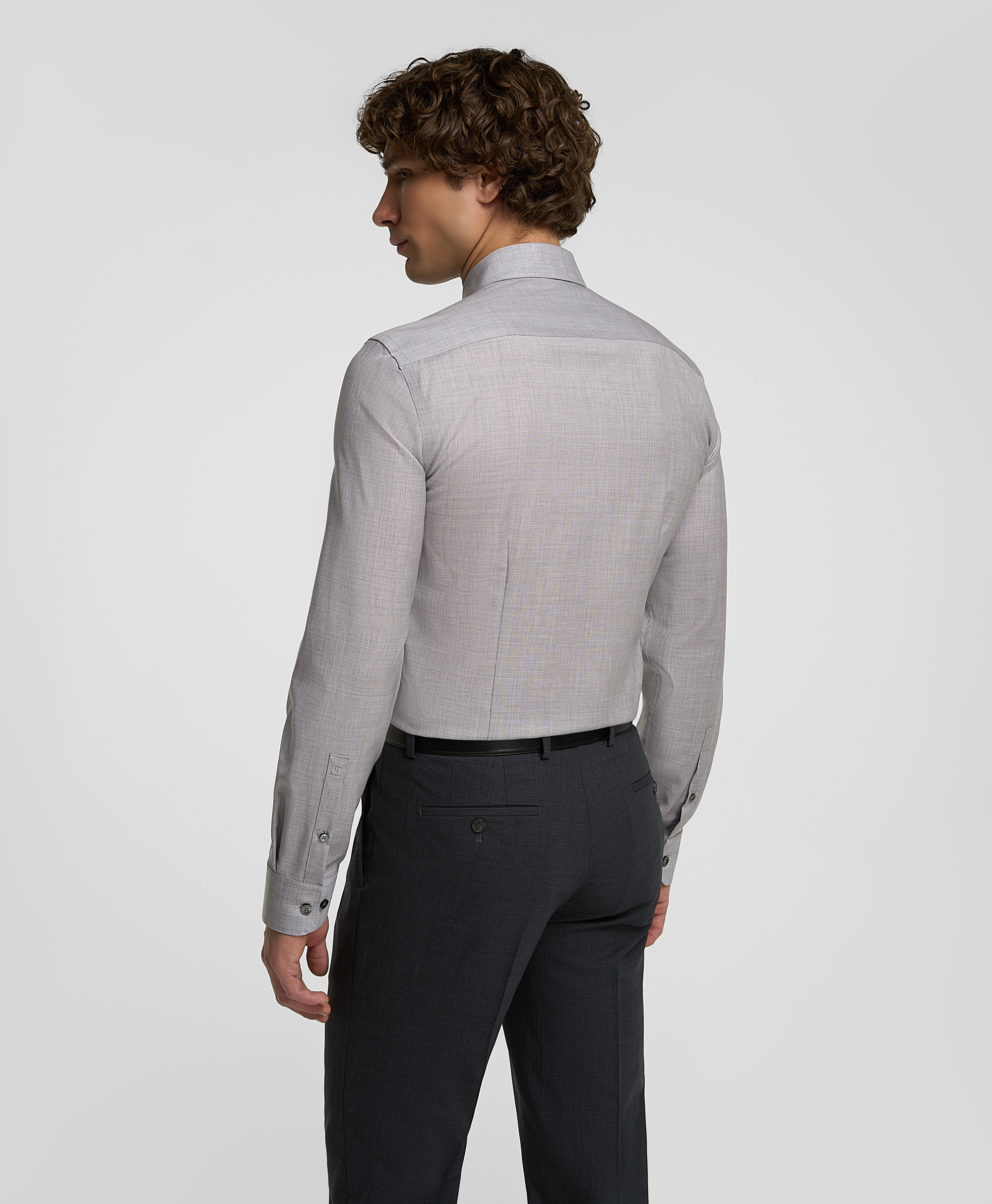 Рубашка шерстяная, полуприлегающий силуэт