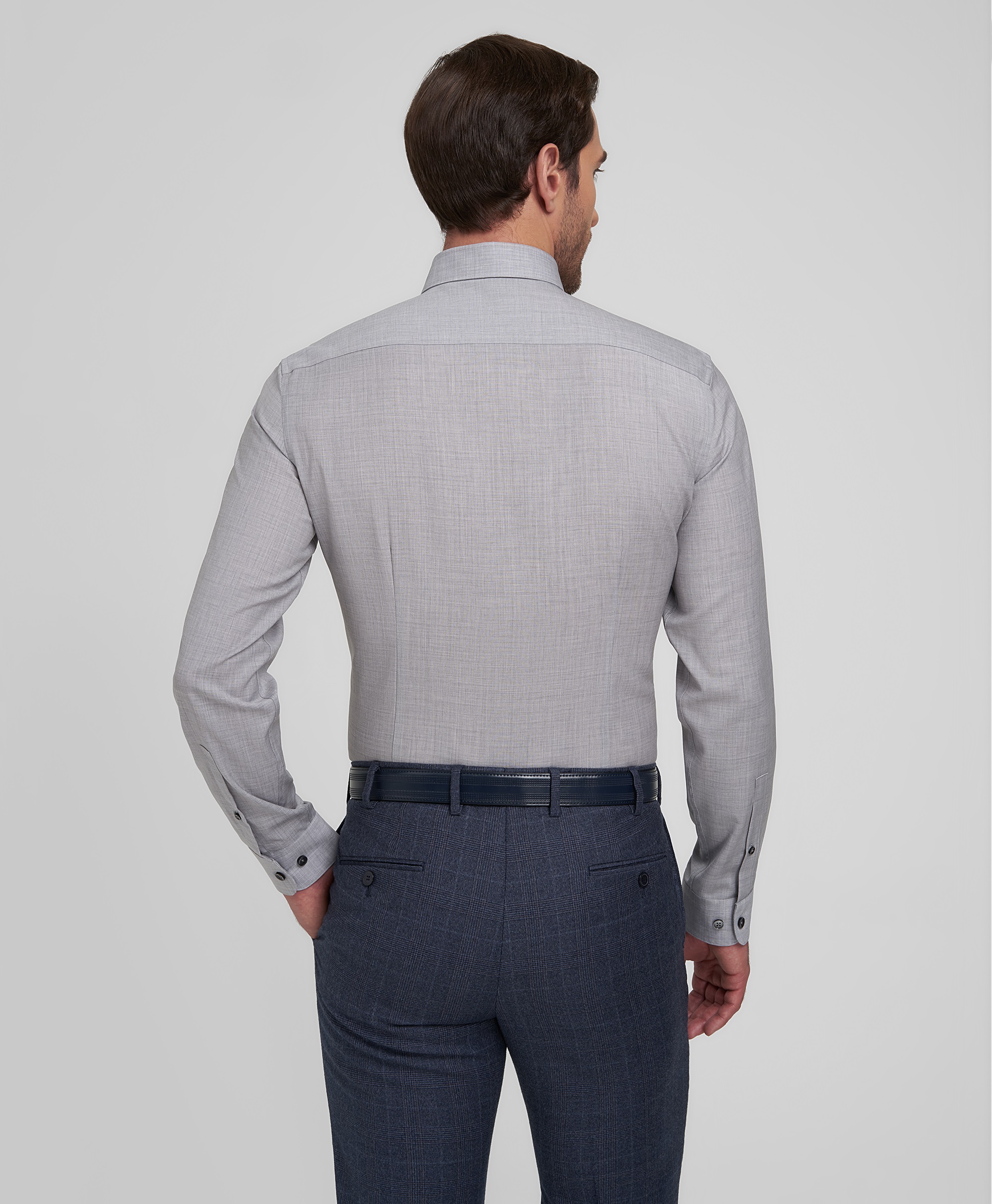 Рубашка шерстяная, прилегающий силуэт