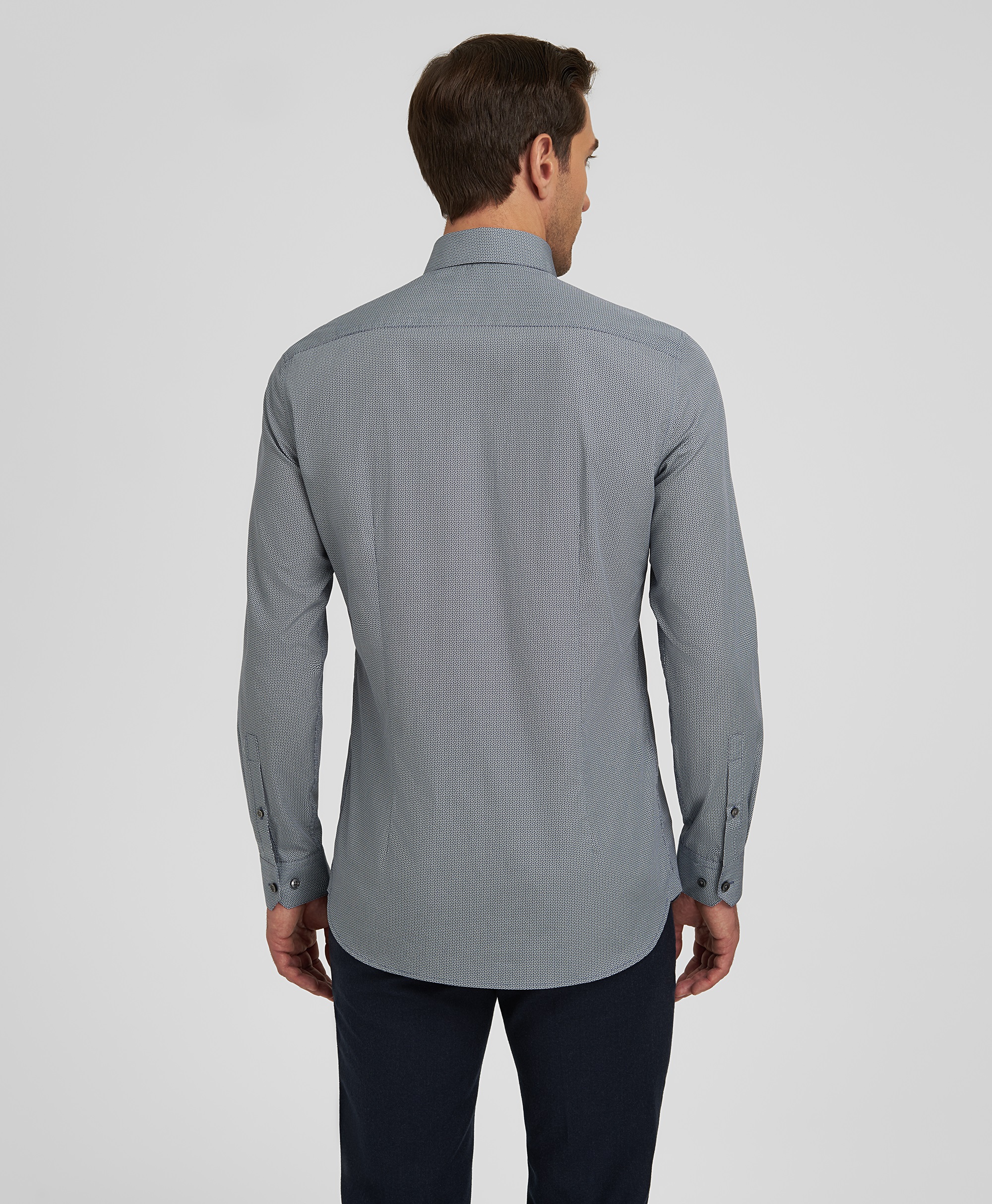 Рубашка хлопковая, прилегающий силуэт