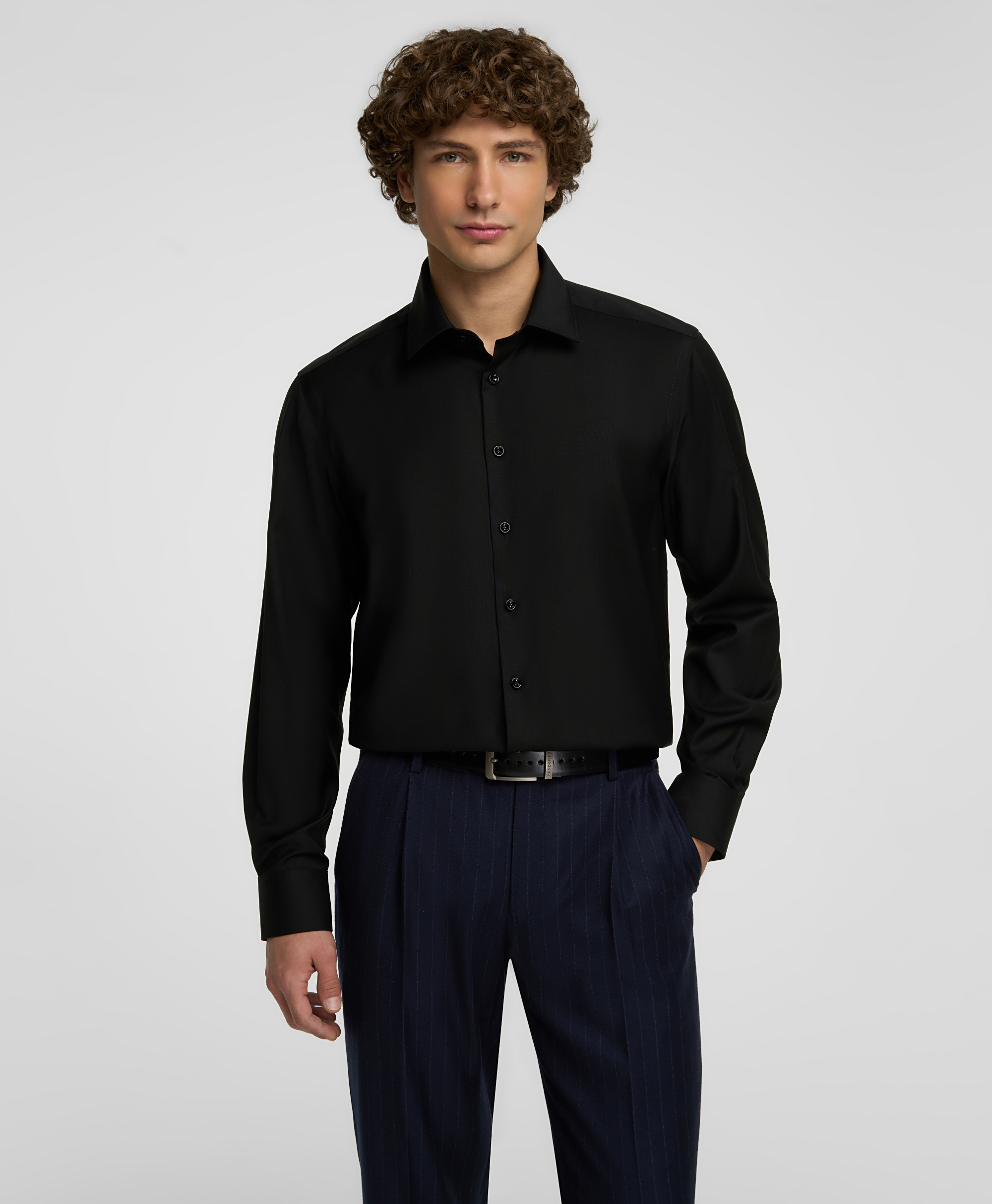 Рубашка шерстяная, прямой силуэт