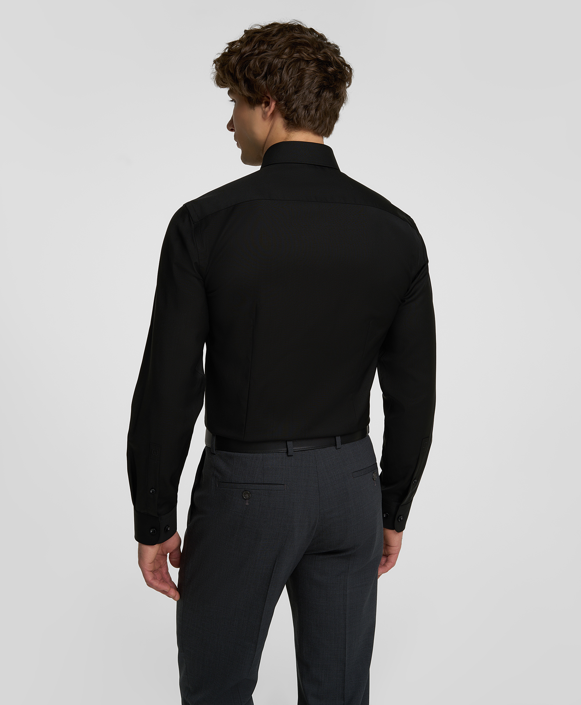 Рубашка шерстяная, полуприлегающий силуэт