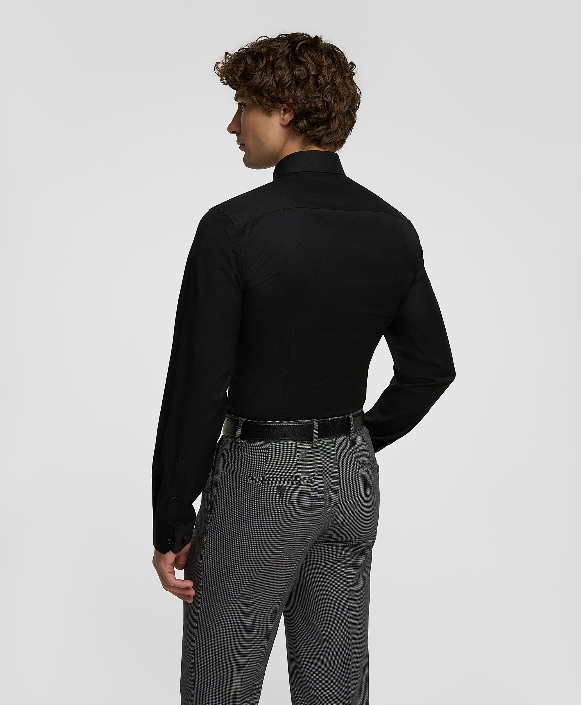 Рубашка шерстяная, прилегающий силуэт