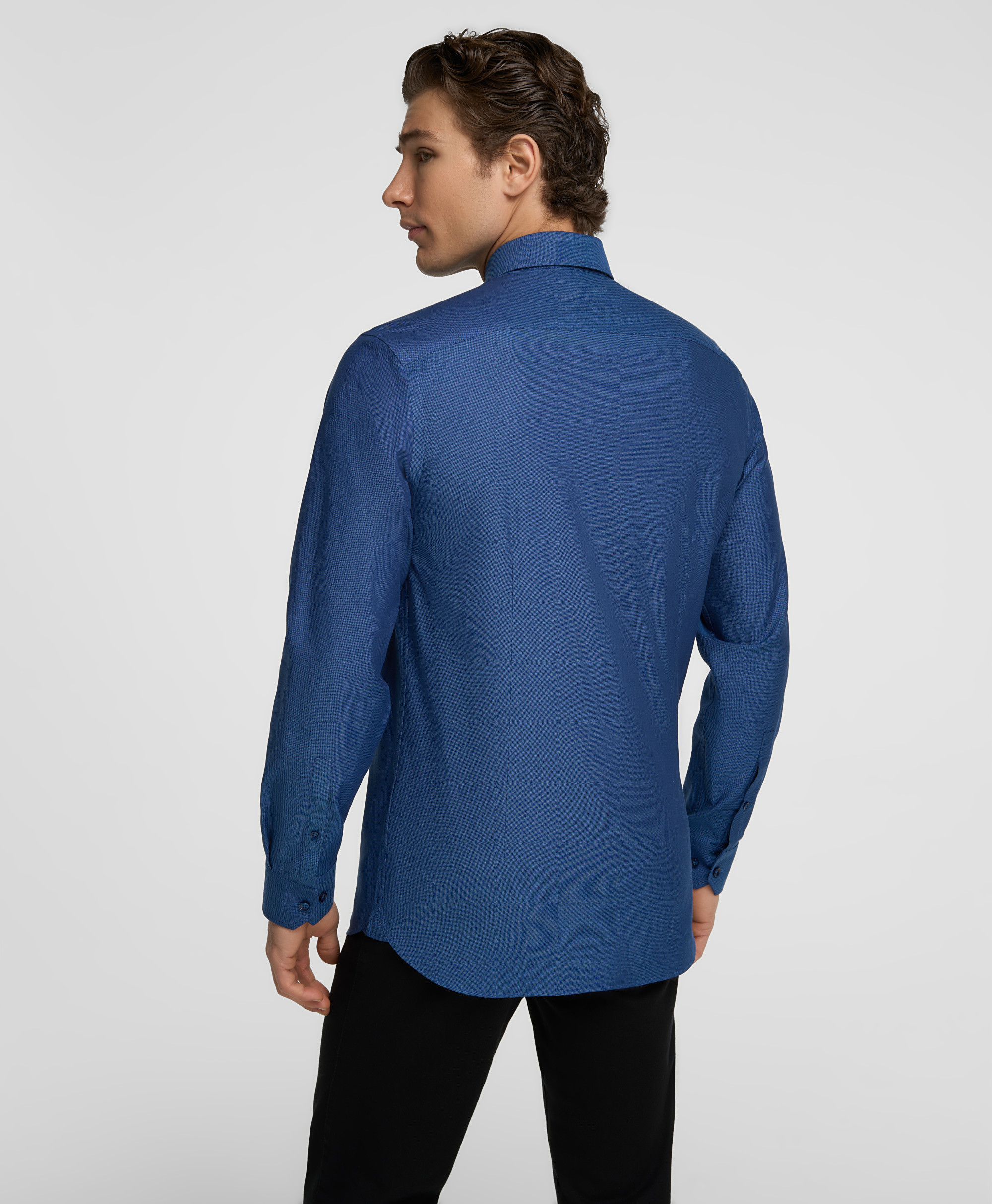 Рубашка хлопковая, прилегающий силуэт