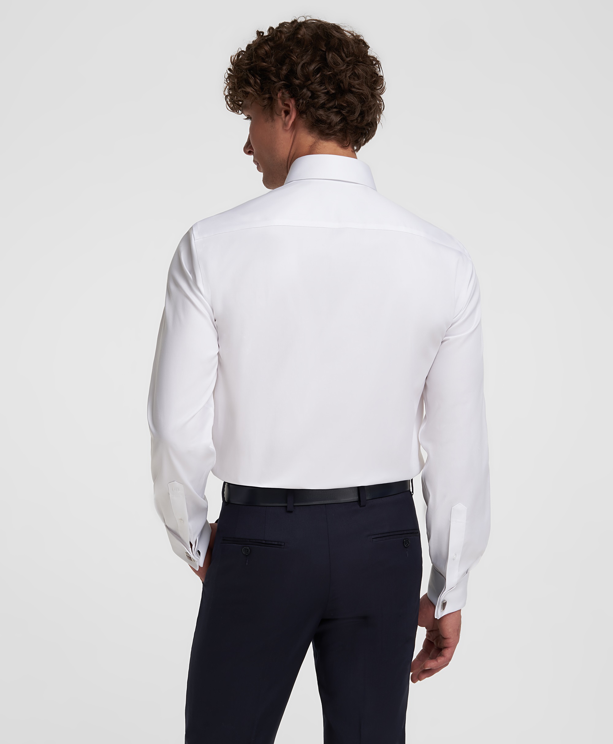 Рубашка из ткани стрейч, прямой силуэт