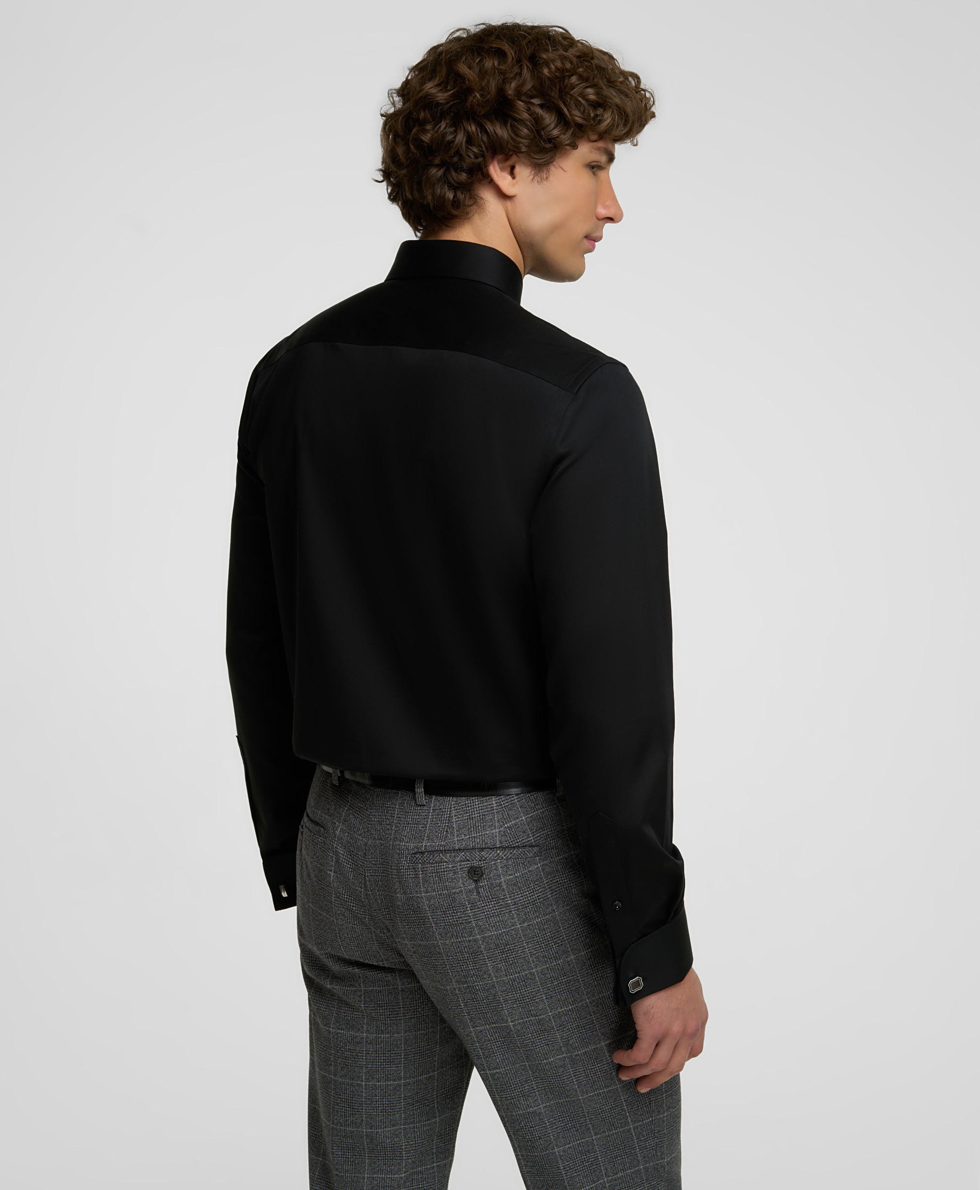 Рубашка из ткани стрейч, прямой силуэт