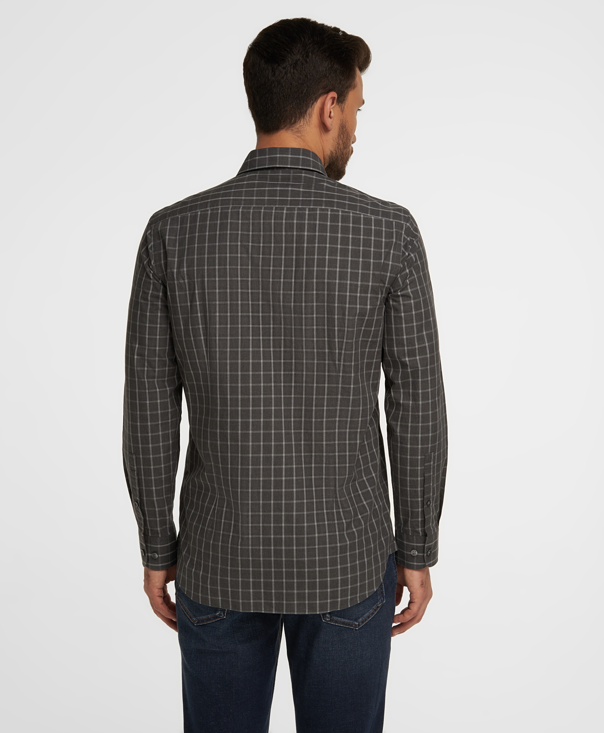 Рубашка хлопковая, полуприлегающий силуэт