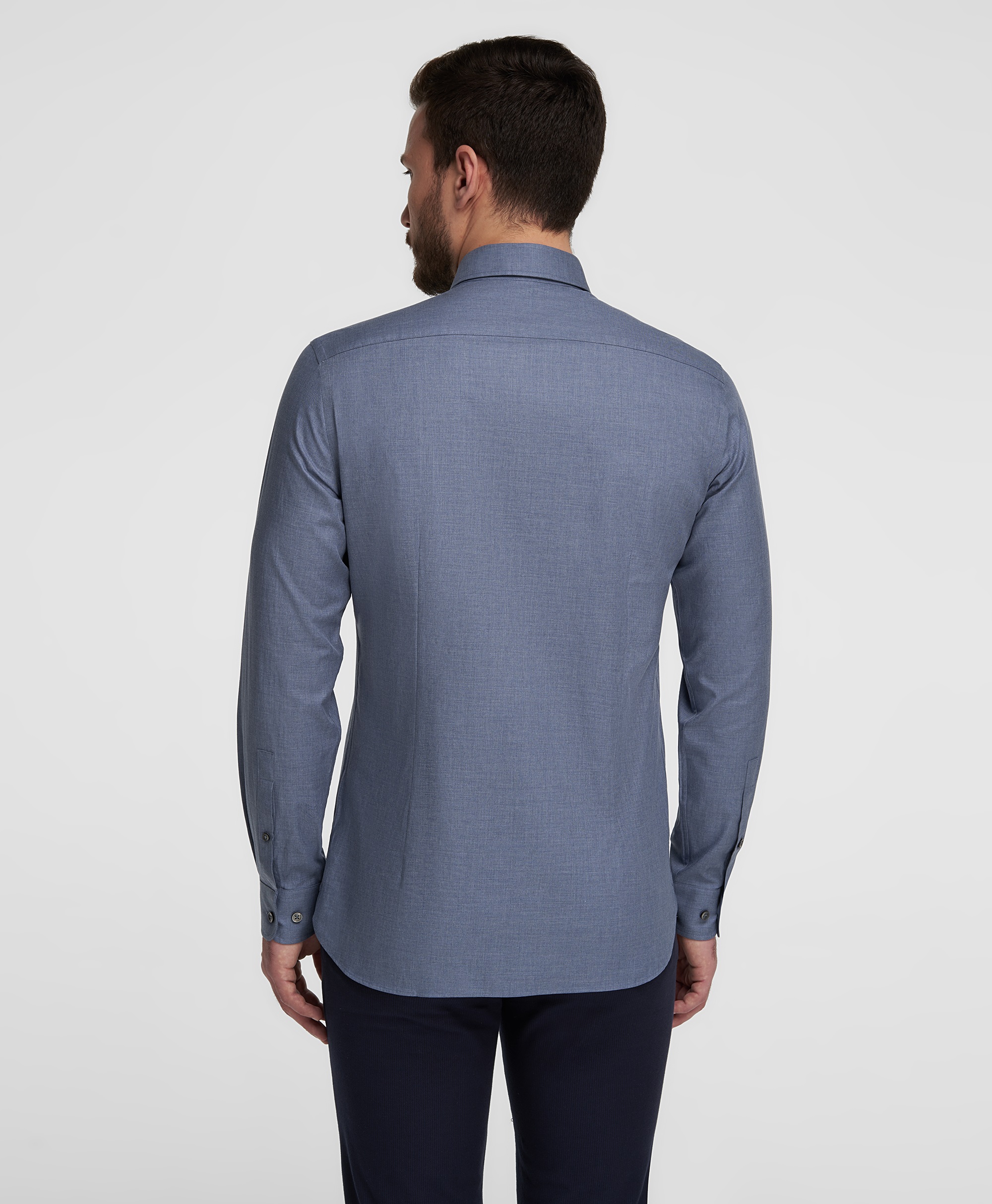 Рубашка хлопковая, прилегающий силуэт