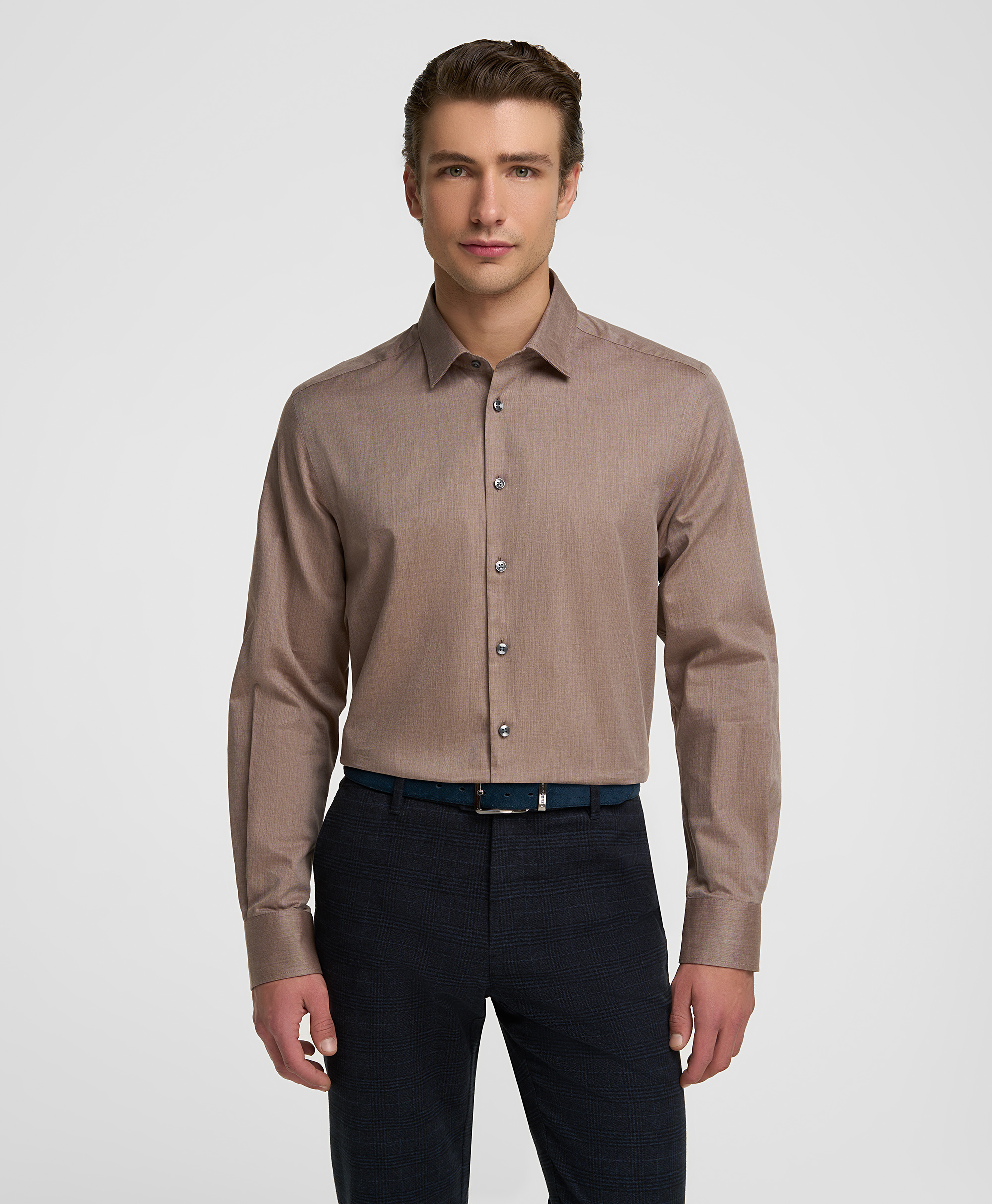 Рубашка хлопковая, прямой силуэт