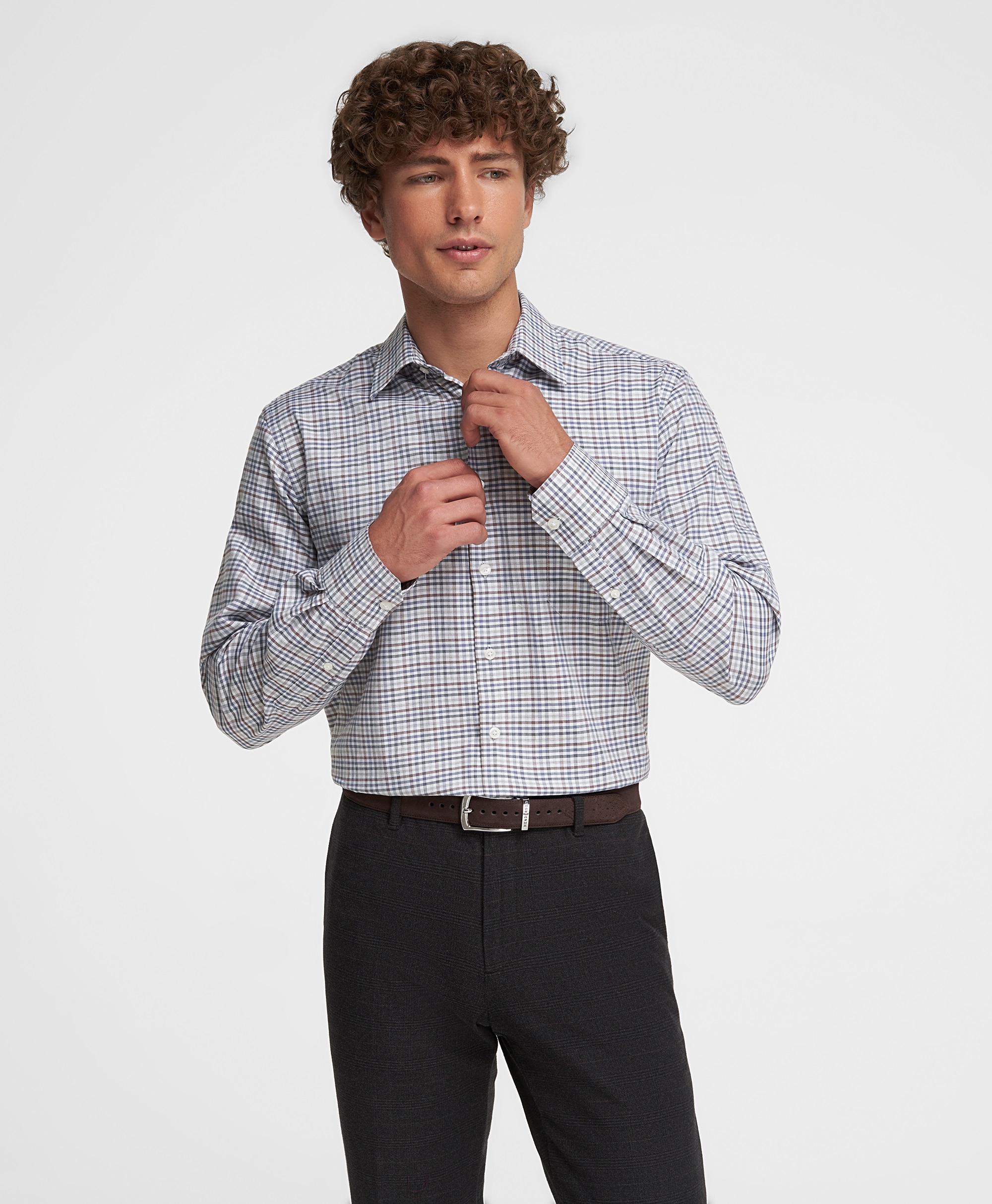 Рубашка хлопковая, прямой силуэт