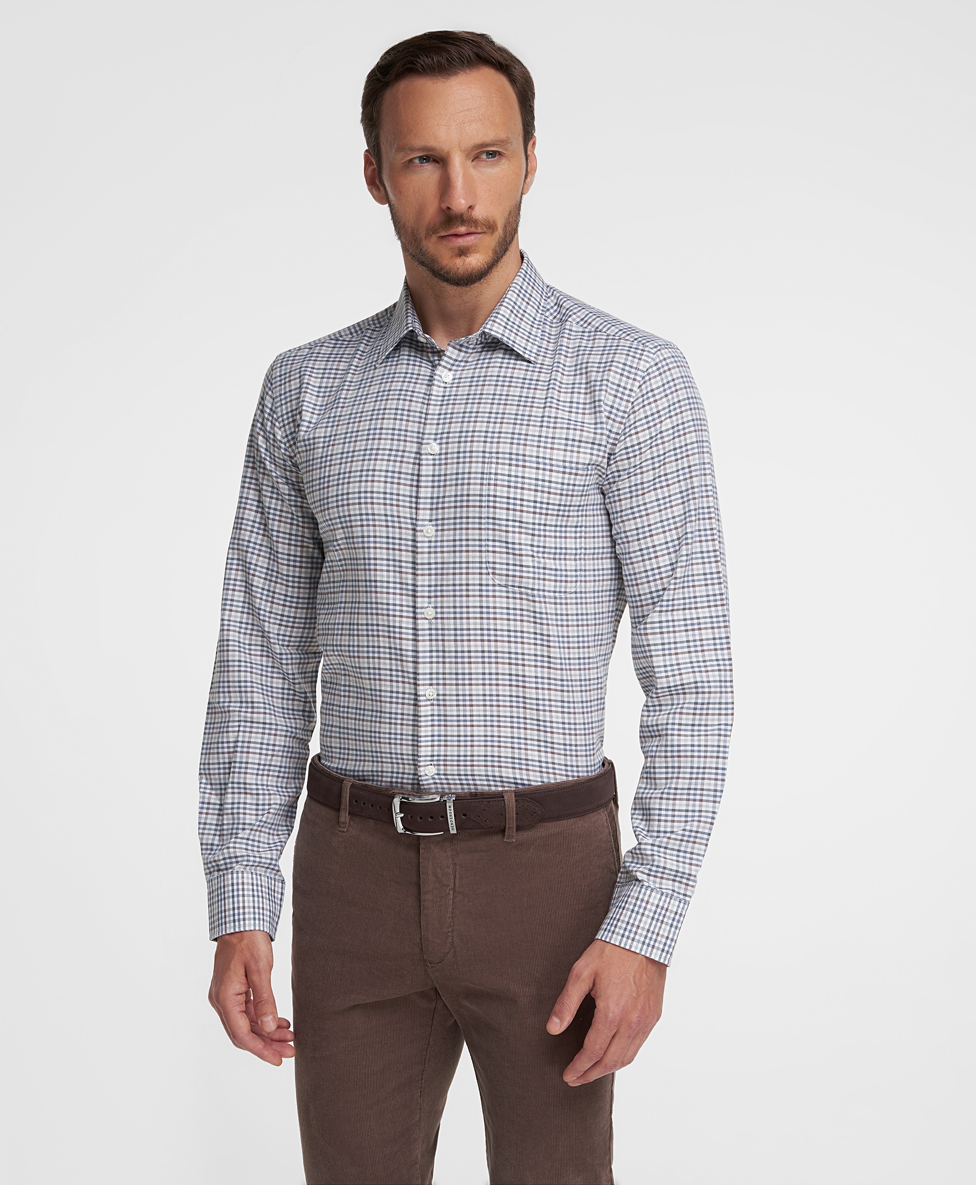 Рубашка фланелевая, полуприлегающий силуэт