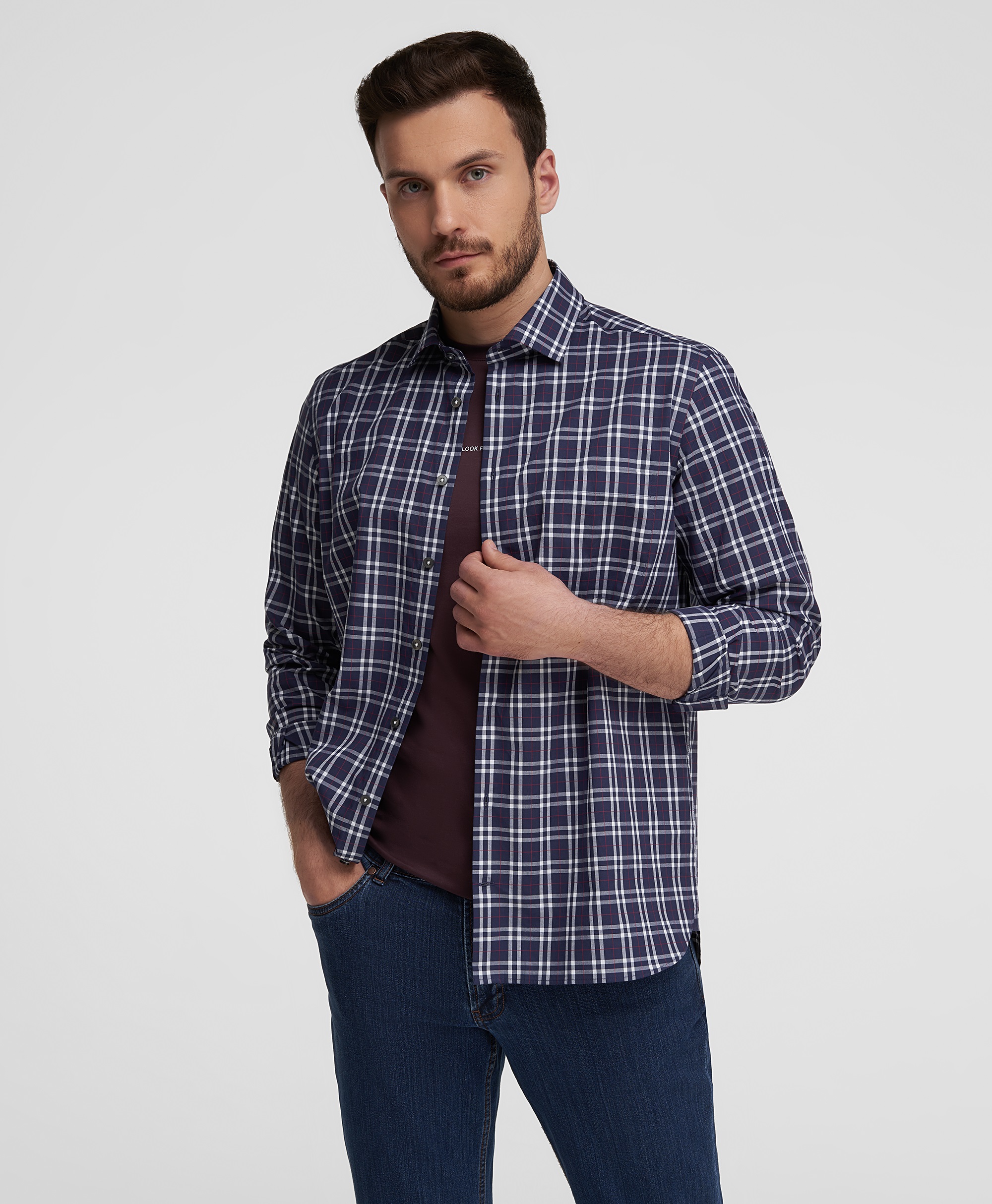 Рубашка прямого кроя из 100% хлопка