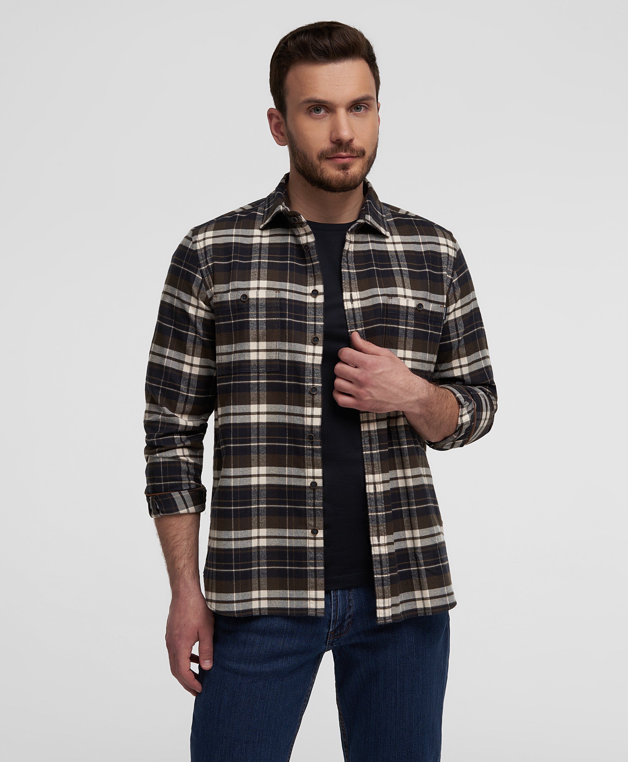 Рубашка фланелевая, прямой силуэт