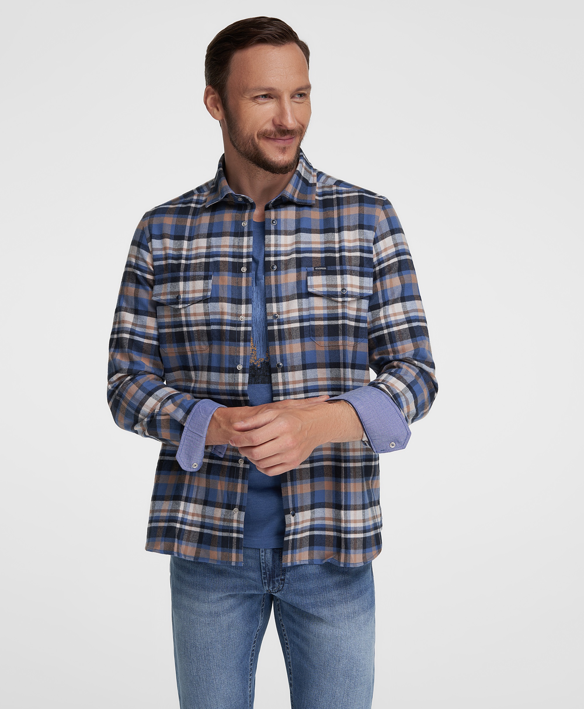 Рубашка фланелевая, прямой силуэт