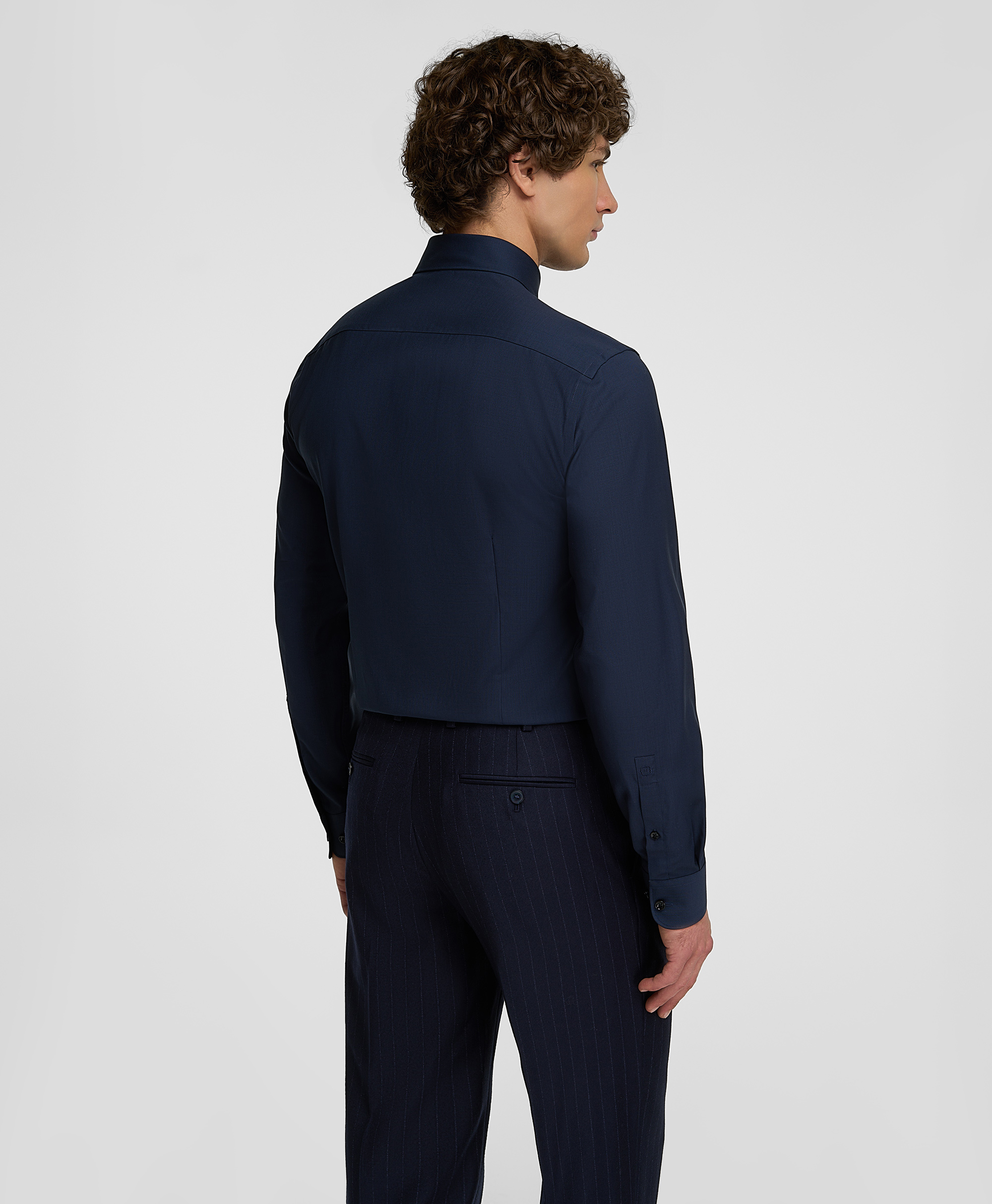 Рубашка шерстяная, полуприлегающий силуэт