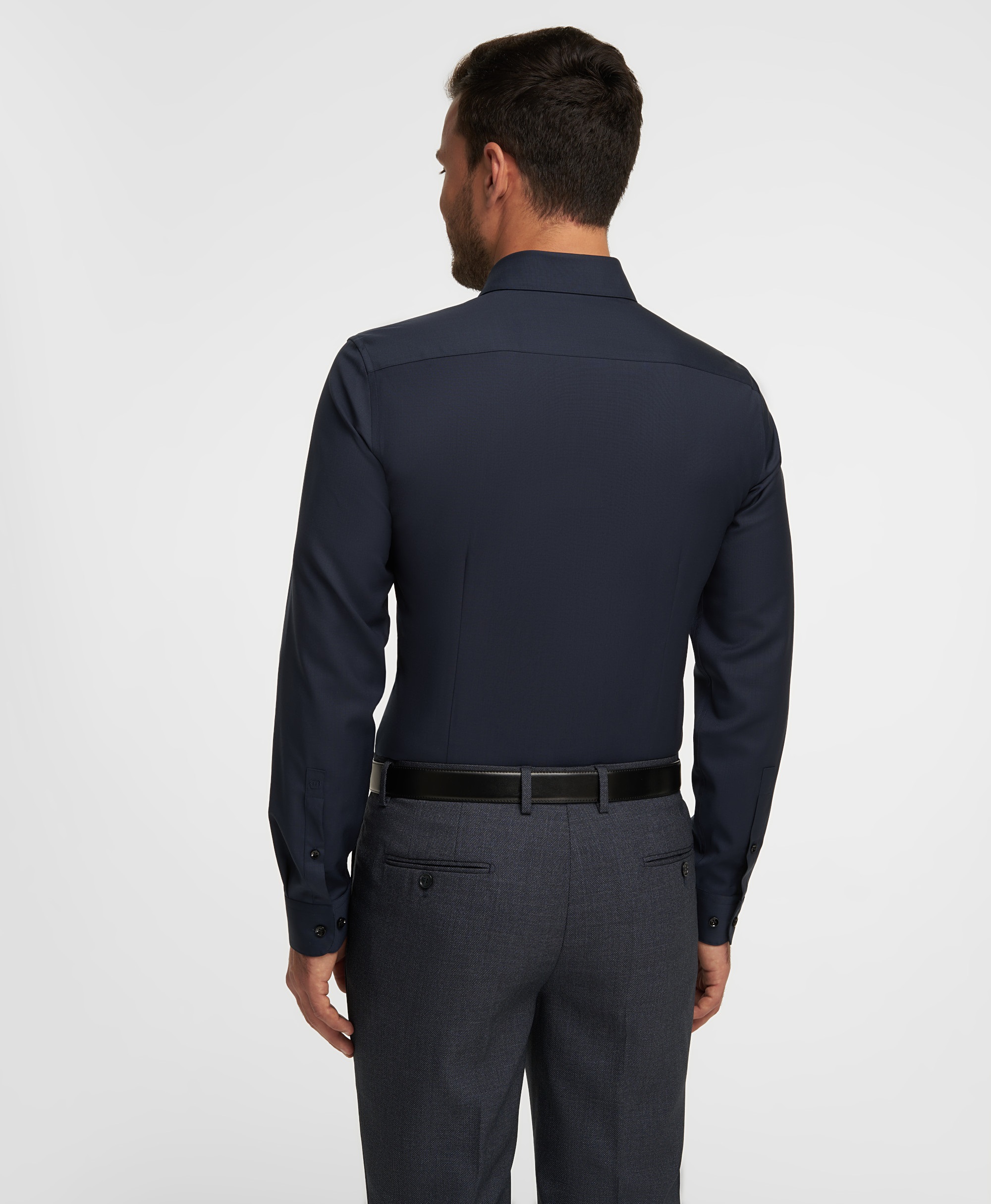 Рубашка шерстяная, прилегающий силуэт