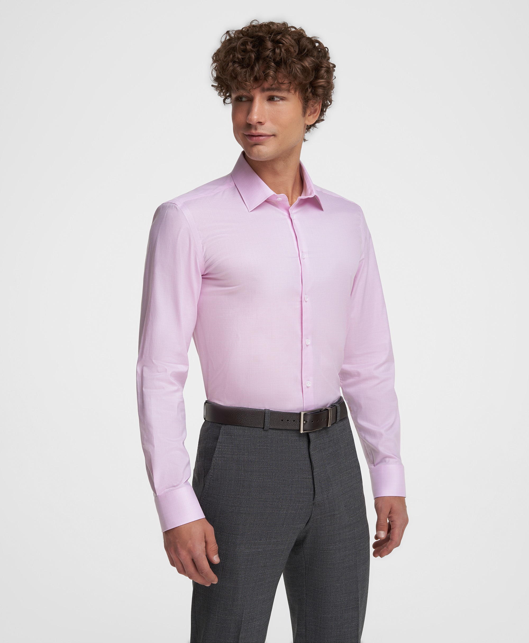 Рубашка хлопковая, полуприлегающий силуэт