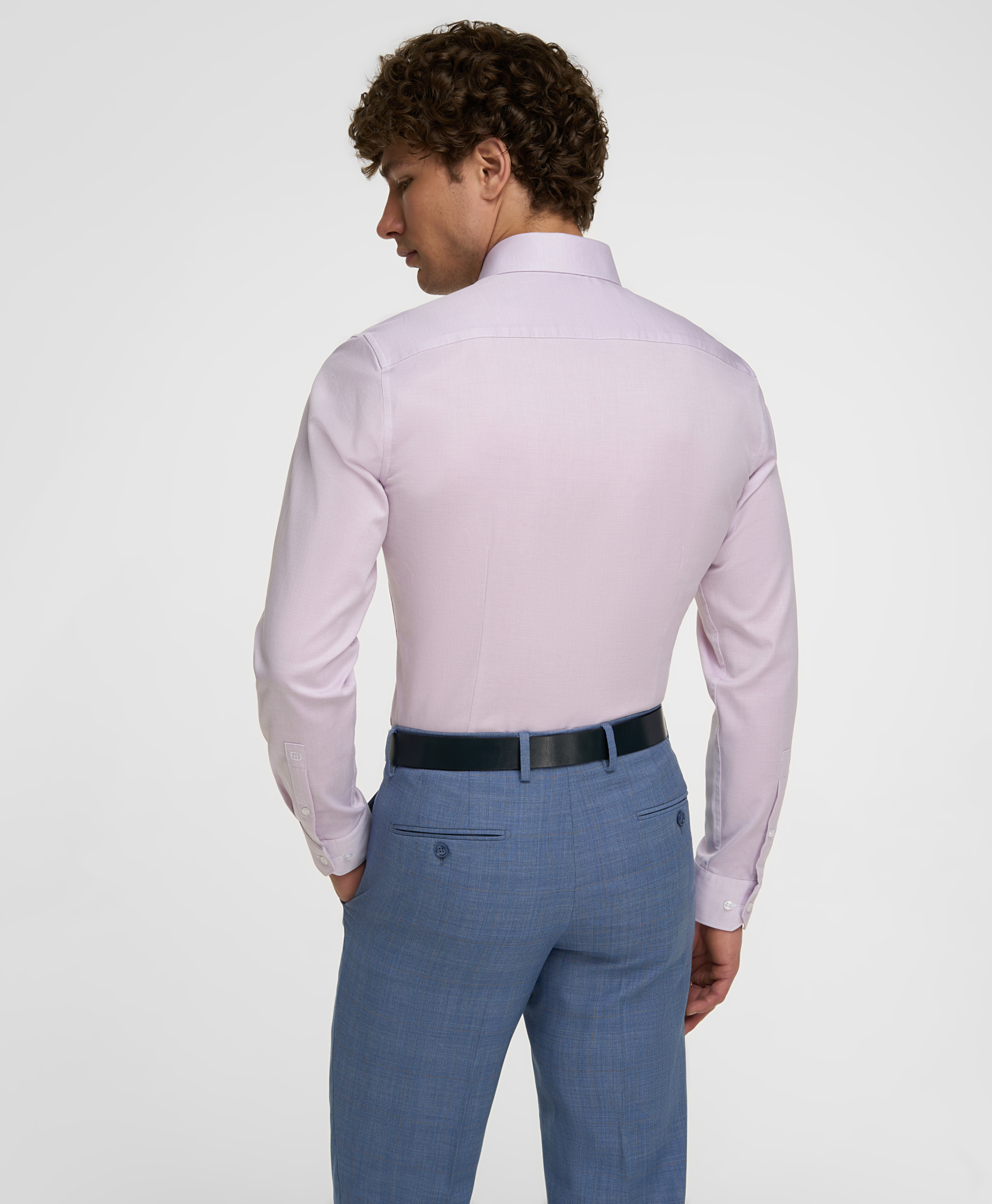 Рубашка хлопковая, прилегающий силуэт