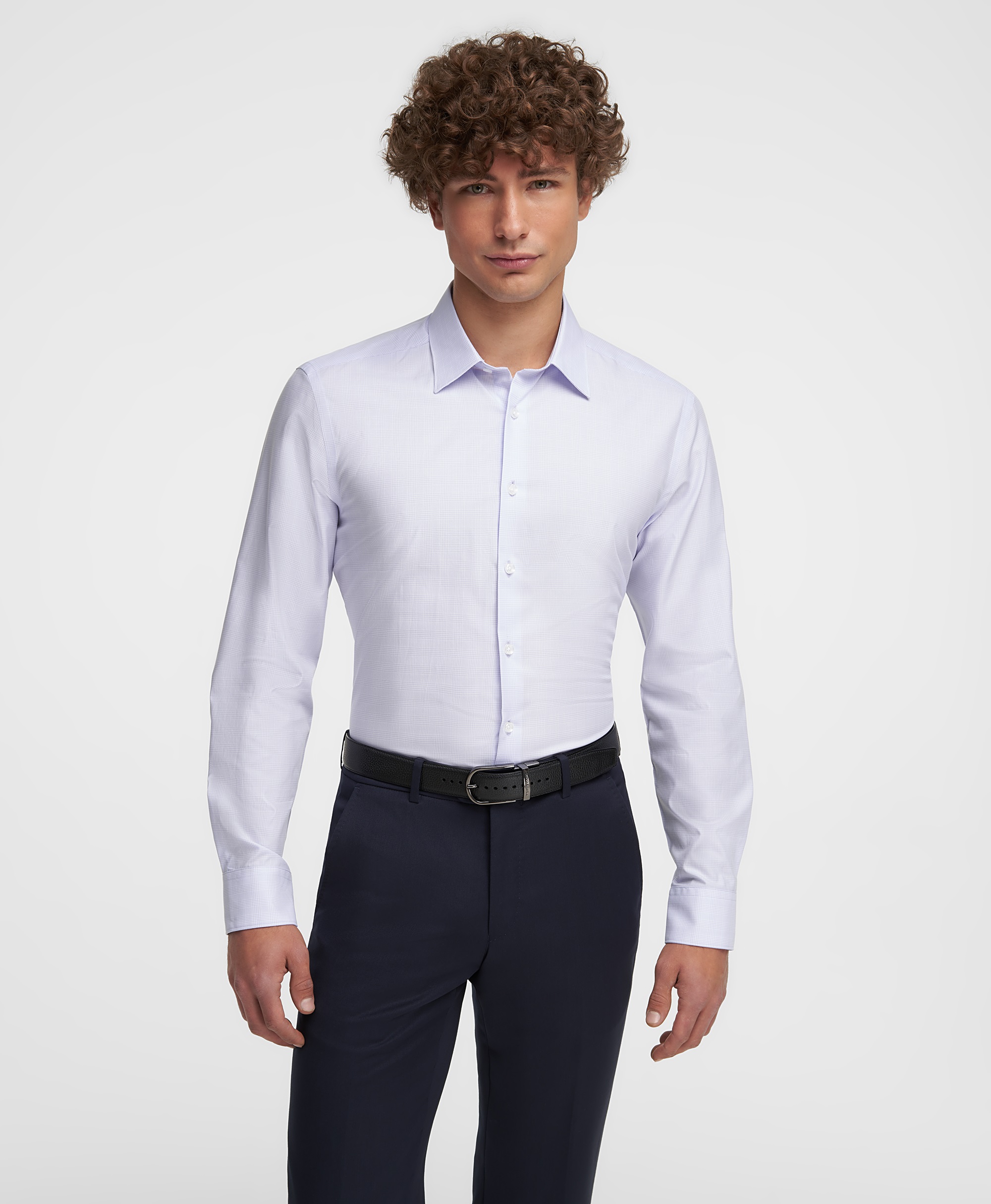 Рубашка хлопковая, полуприлегающий силуэт