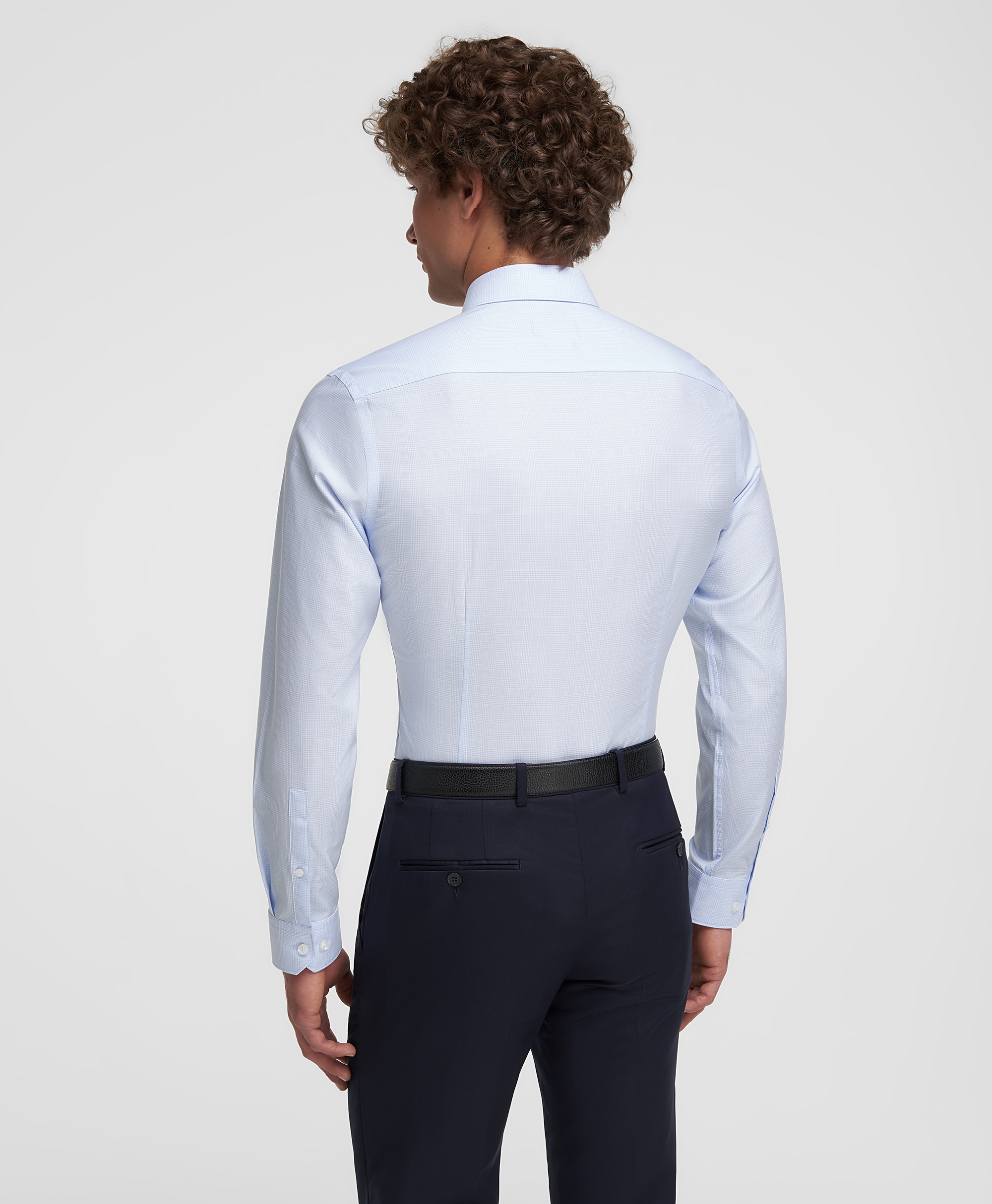 Рубашка хлопковая, прилегающий силуэт