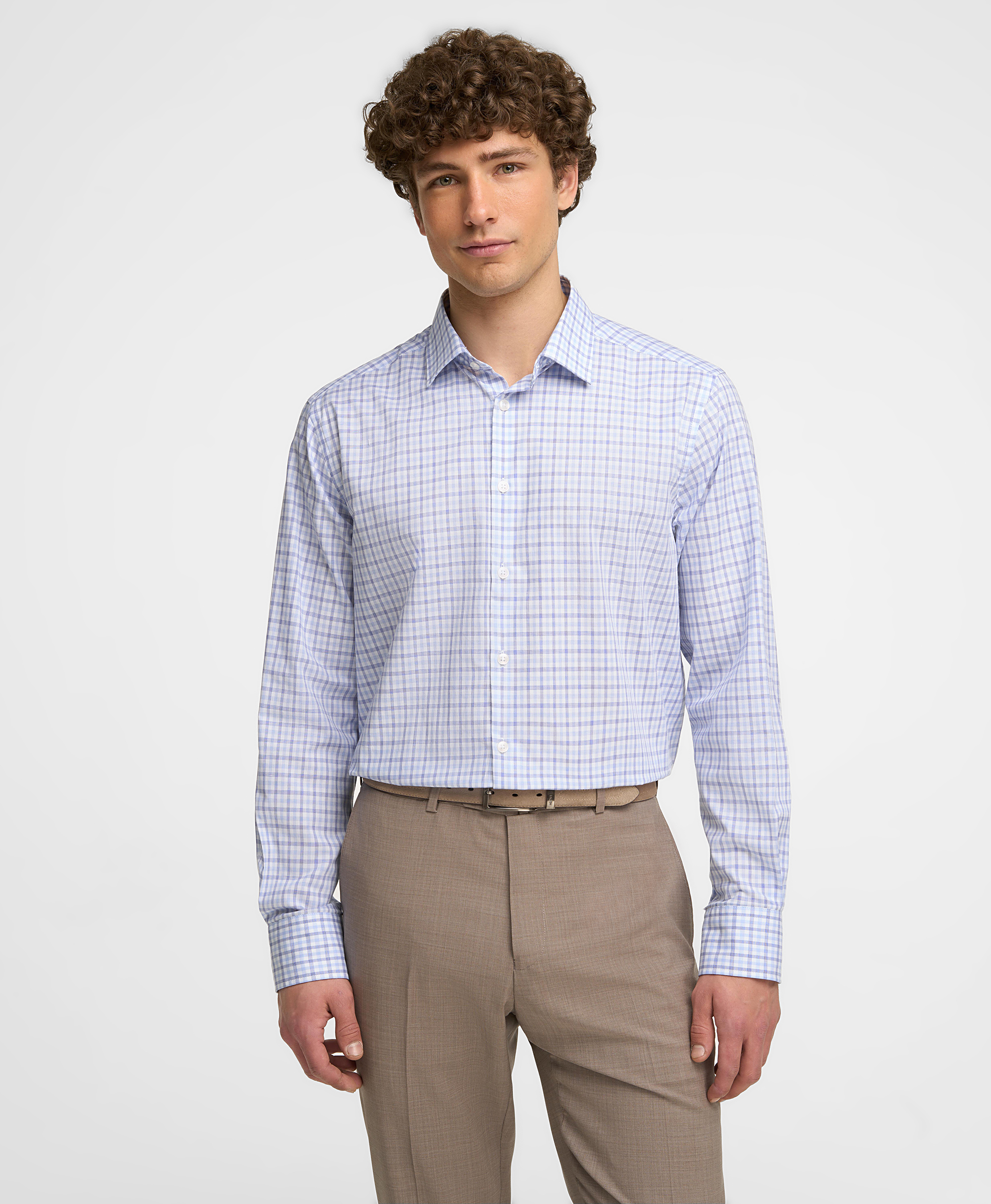 Рубашка хлопковая, прямой силуэт