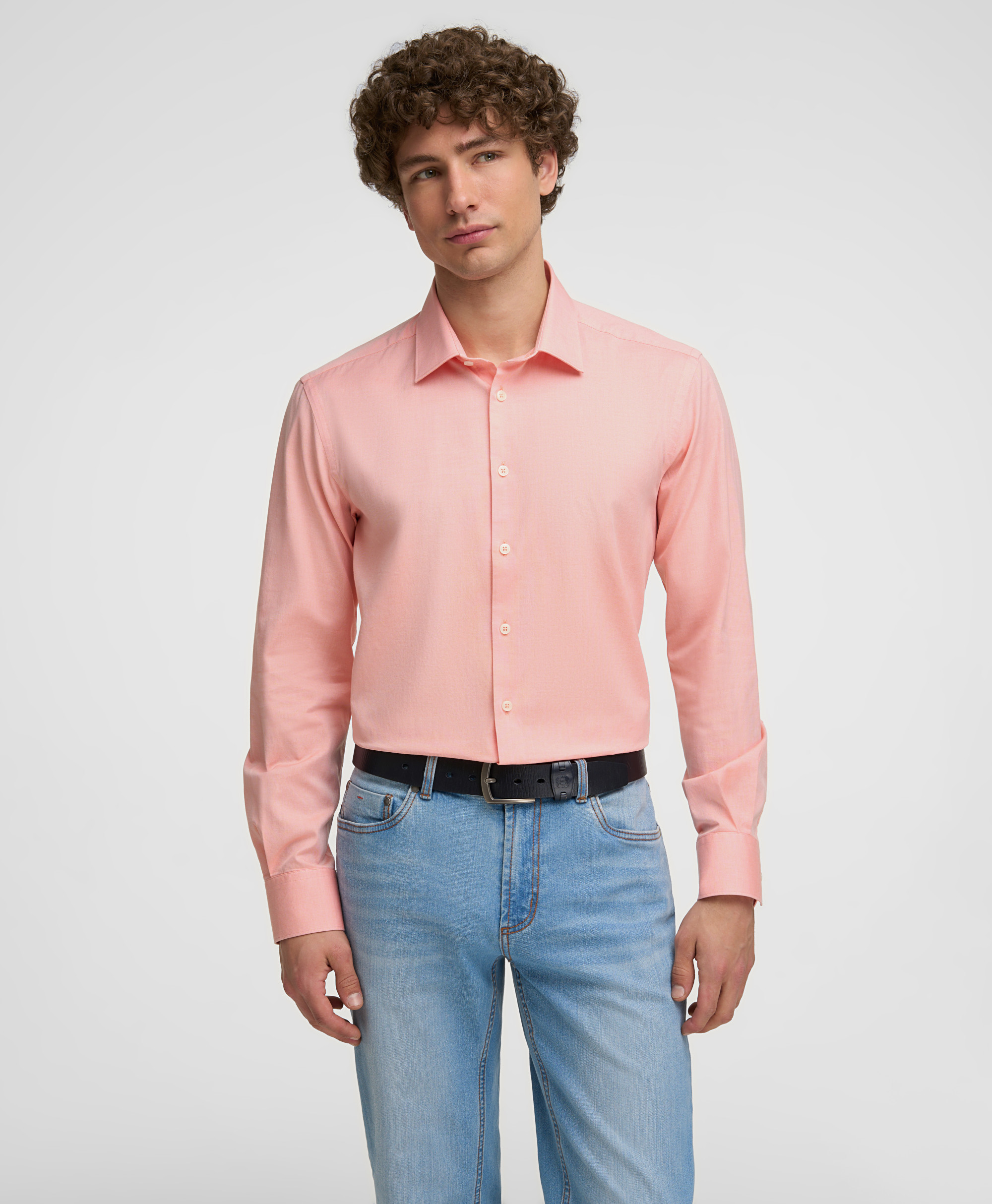 Рубашка хлопковая, прямой силуэт