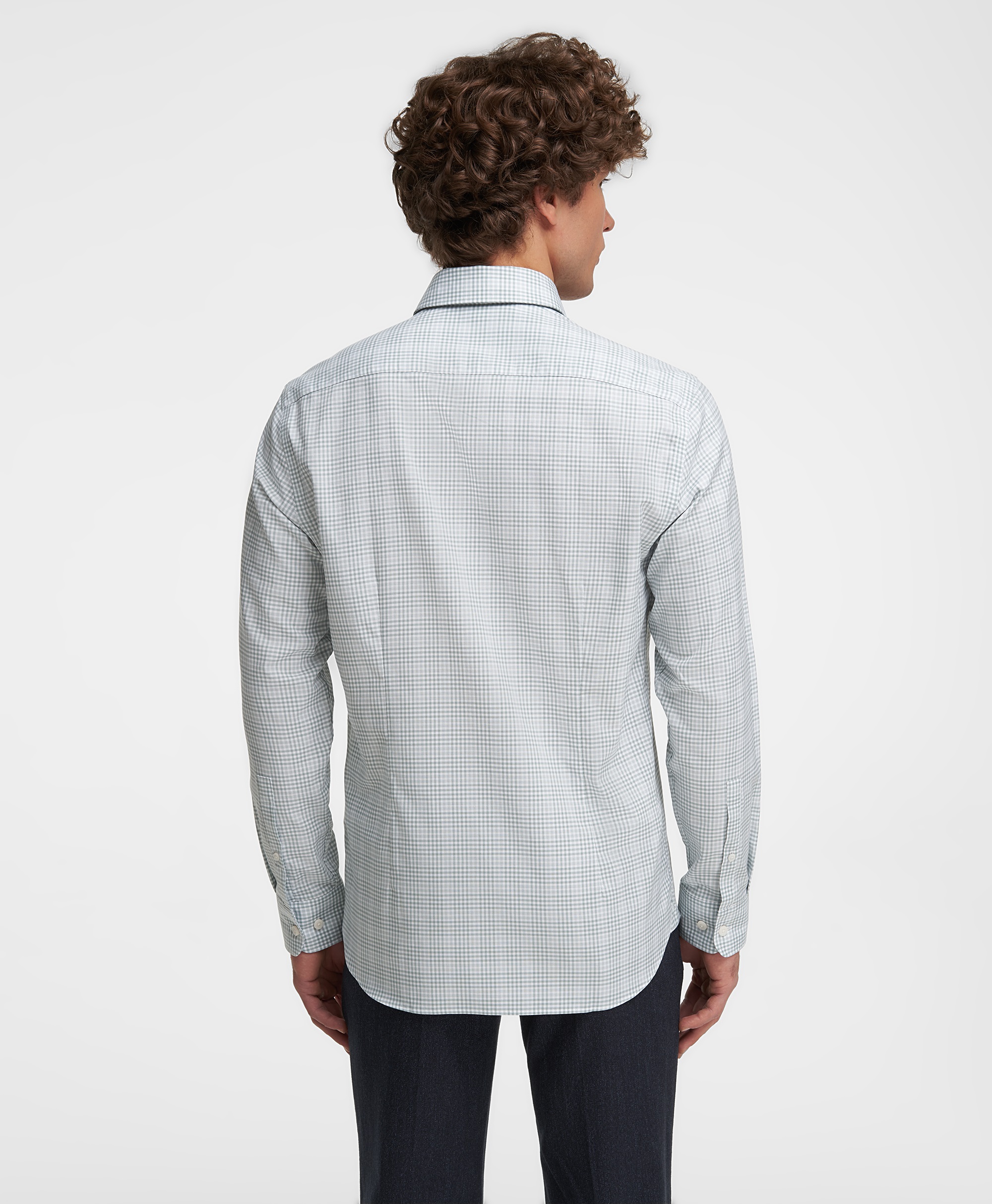 Рубашка хлопковая, полуприлегающий силуэт