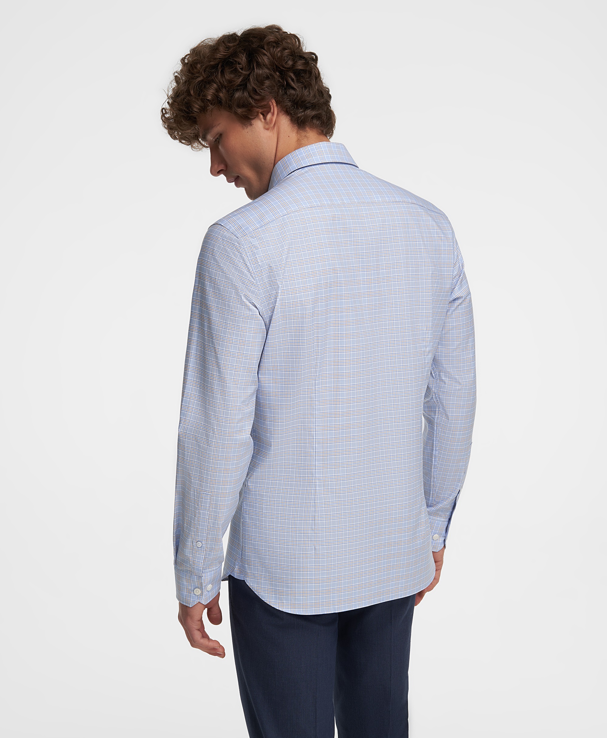 Рубашка хлопковая, прилегающий силуэт