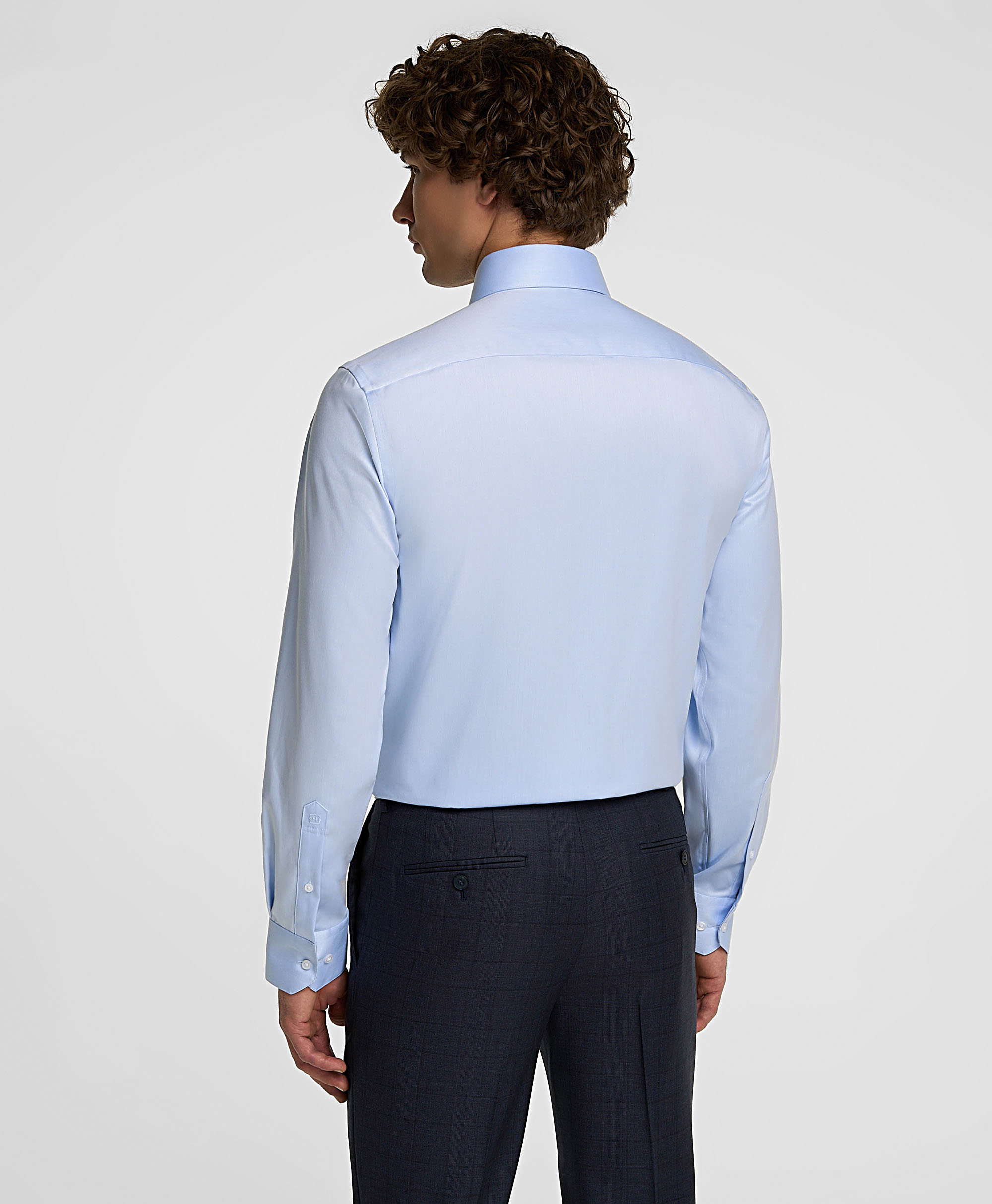 Рубашка из ткани стрейч, прямой силуэт