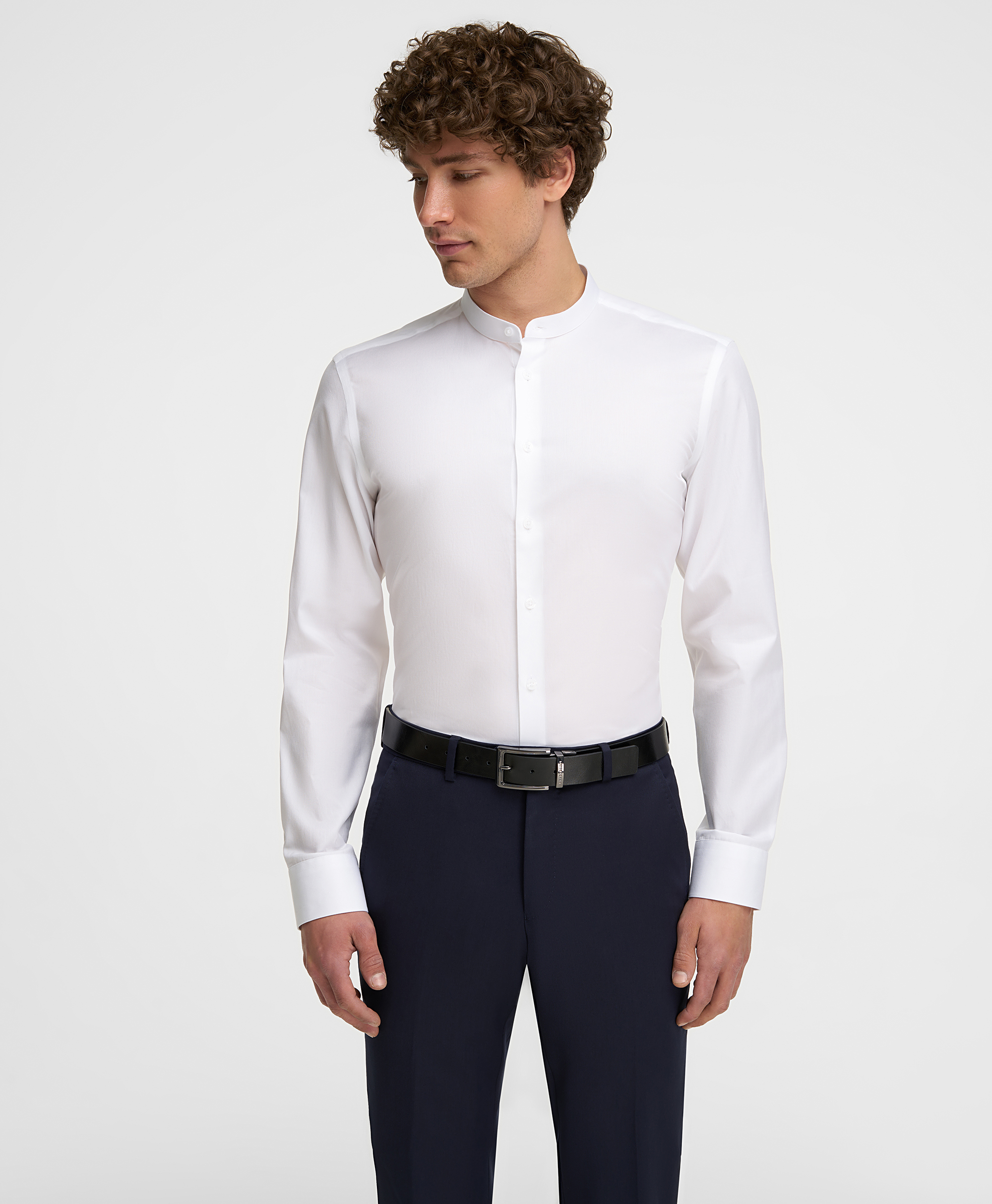 Рубашка хлопковая, полуприлегающий силуэт