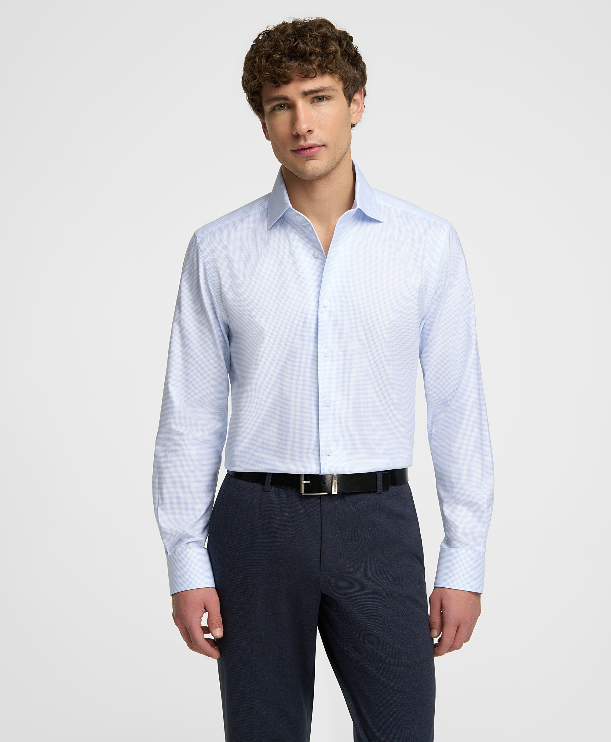 Рубашка хлопковая, прямой силуэт