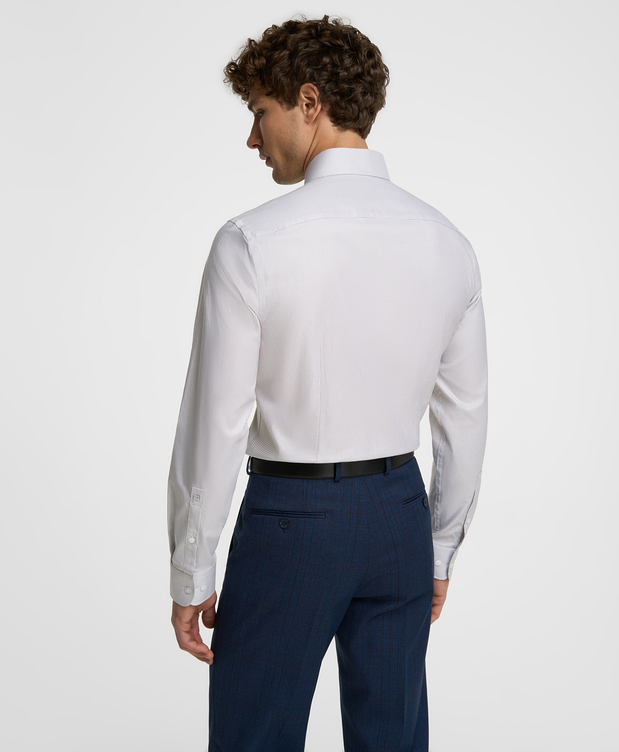 Рубашка хлопковая, полуприлегающий силуэт