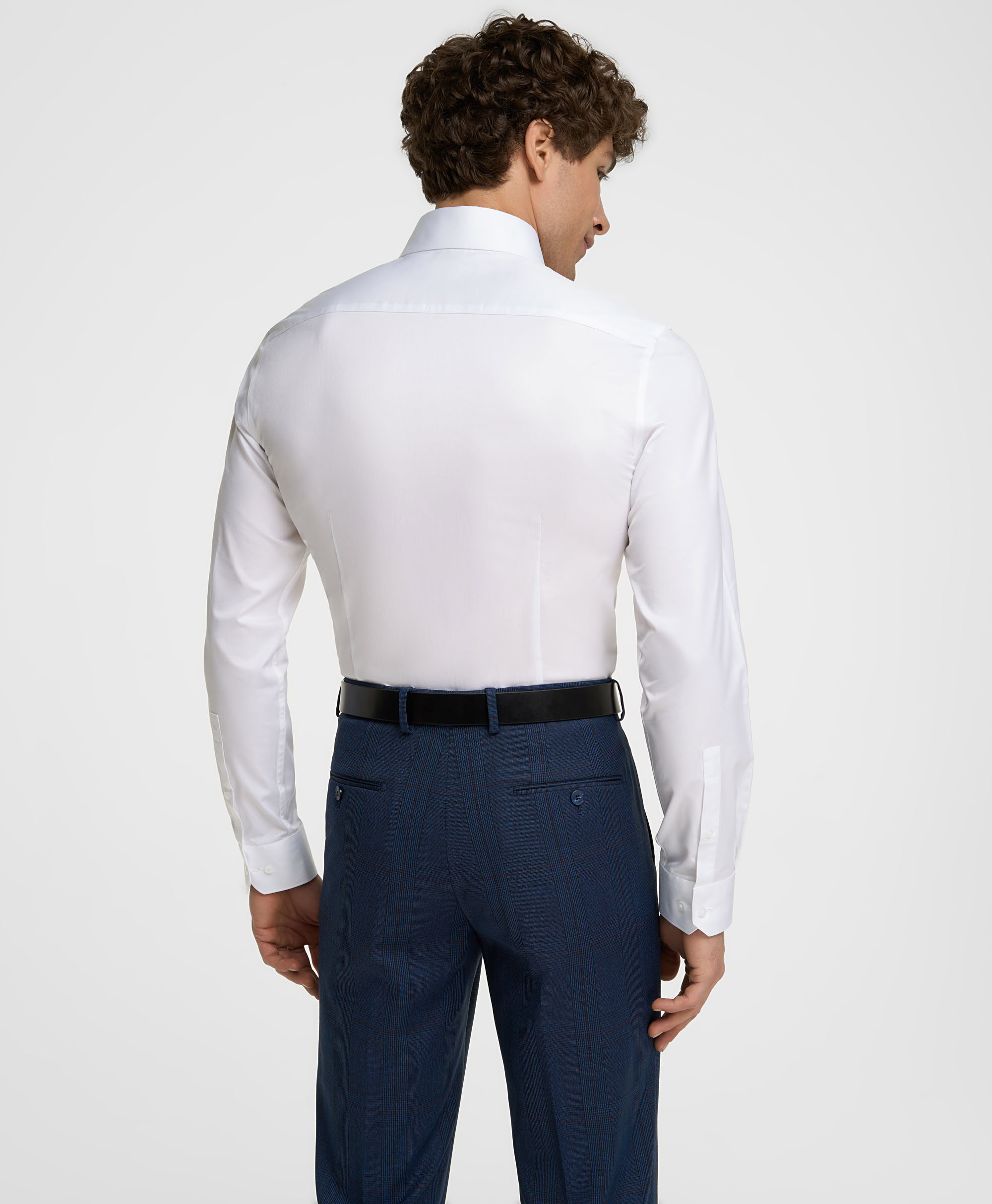 Рубашка хлопковая, прилегающий силуэт