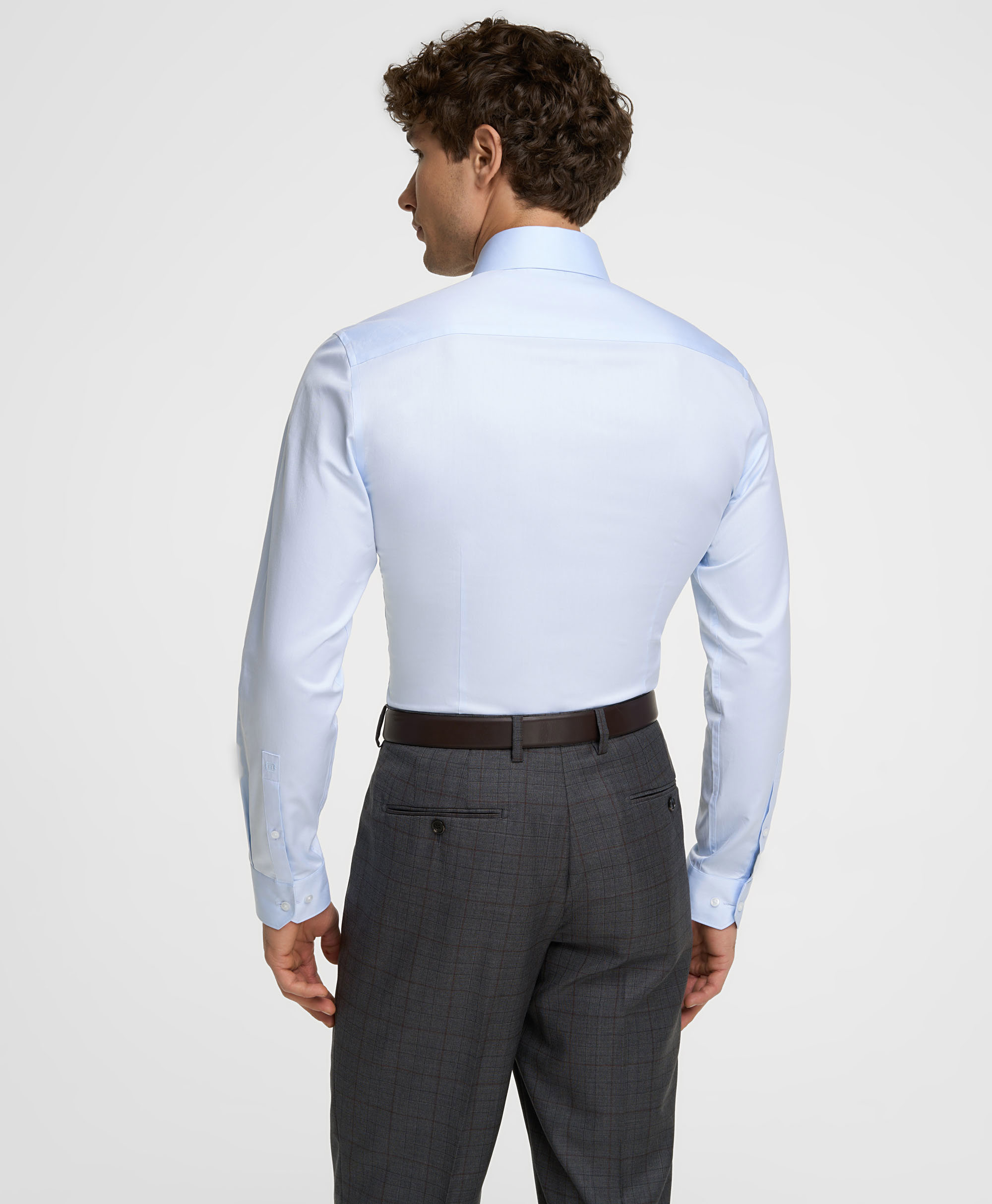 Рубашка хлопковая, прилегающий силуэт