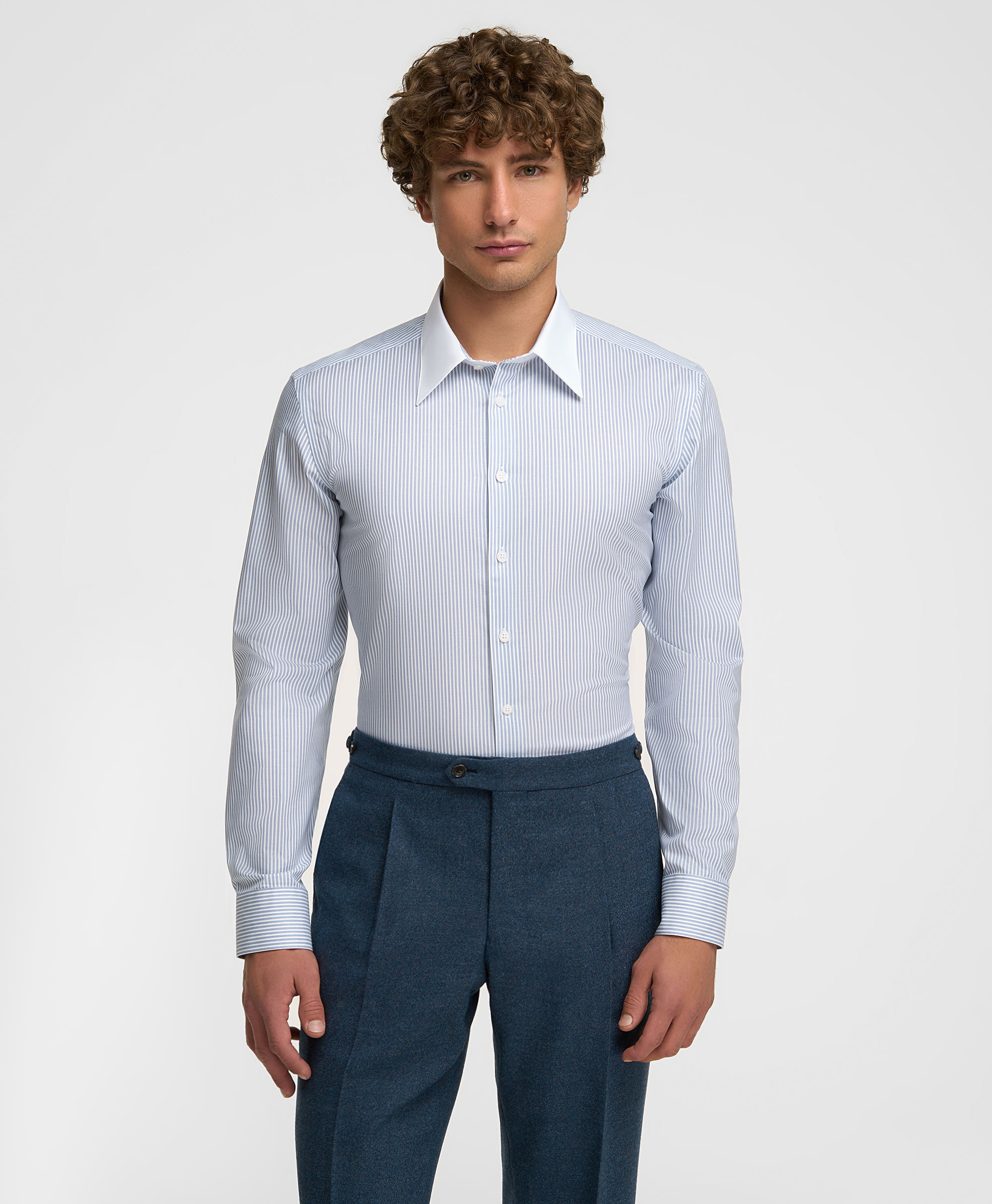 Рубашка хлопковая, полуприлегающий силуэт