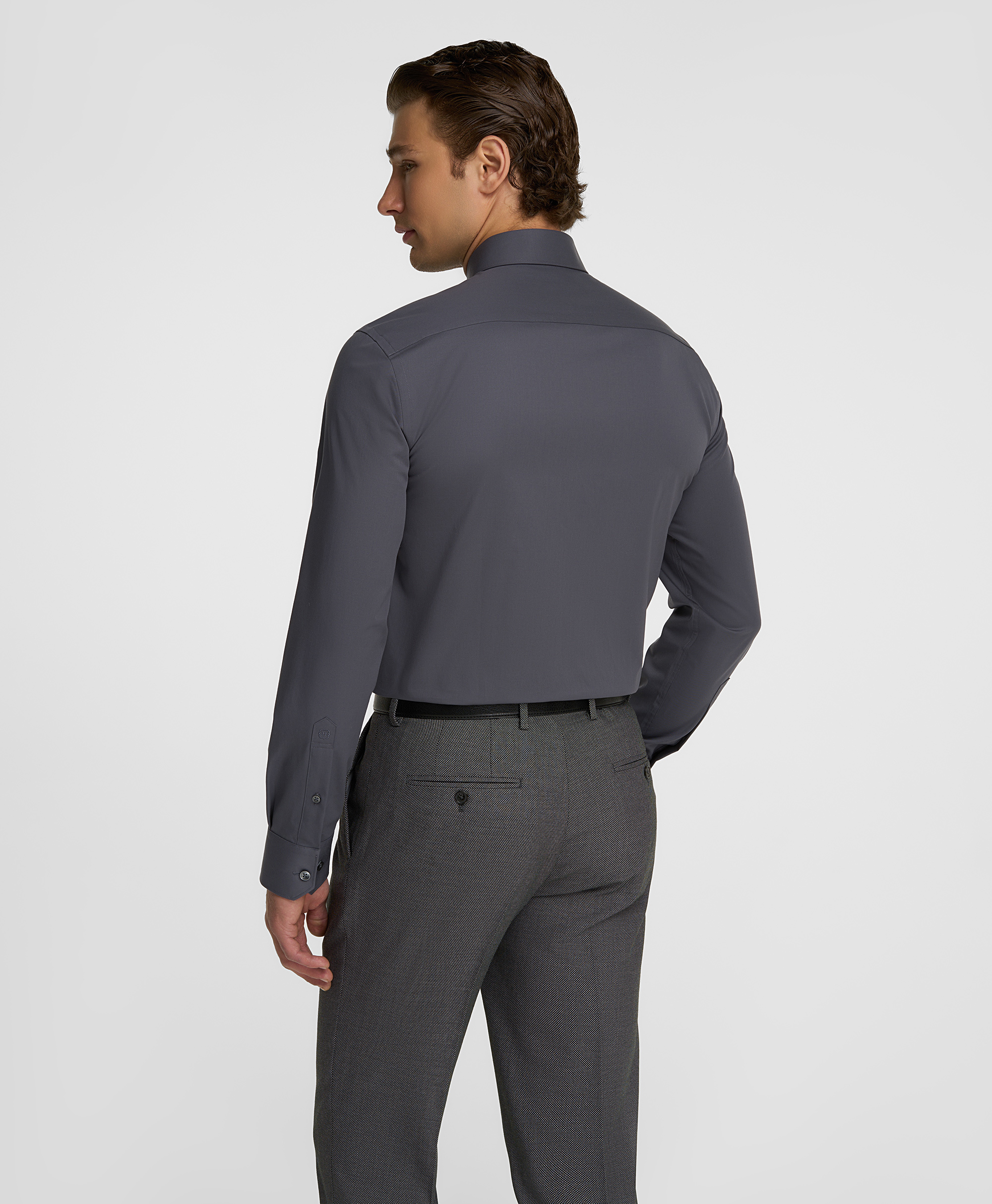 Рубашка из ткани стрейч, прямой силуэт